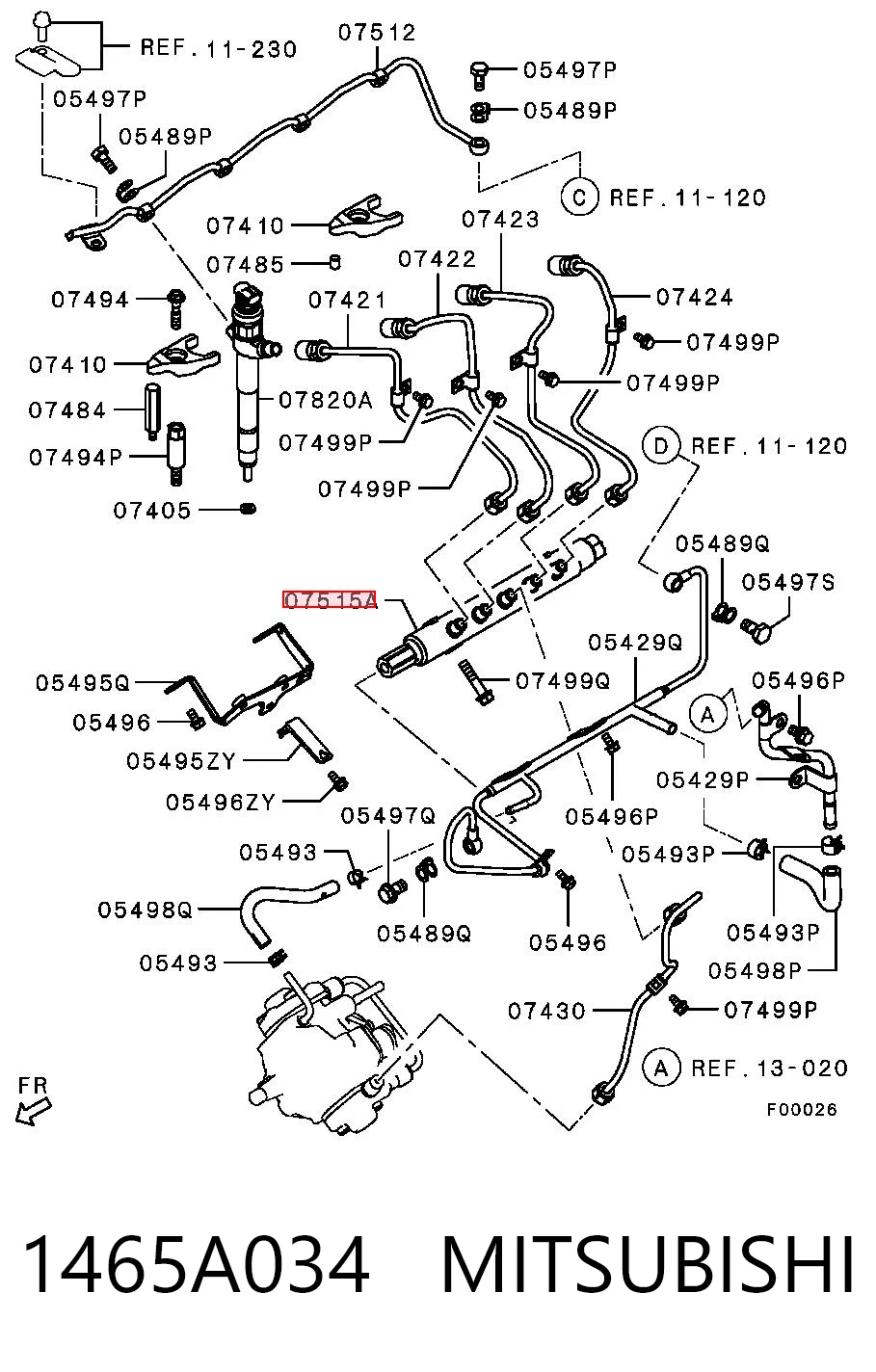 1465A034 Mitsubishi Топливная рампа