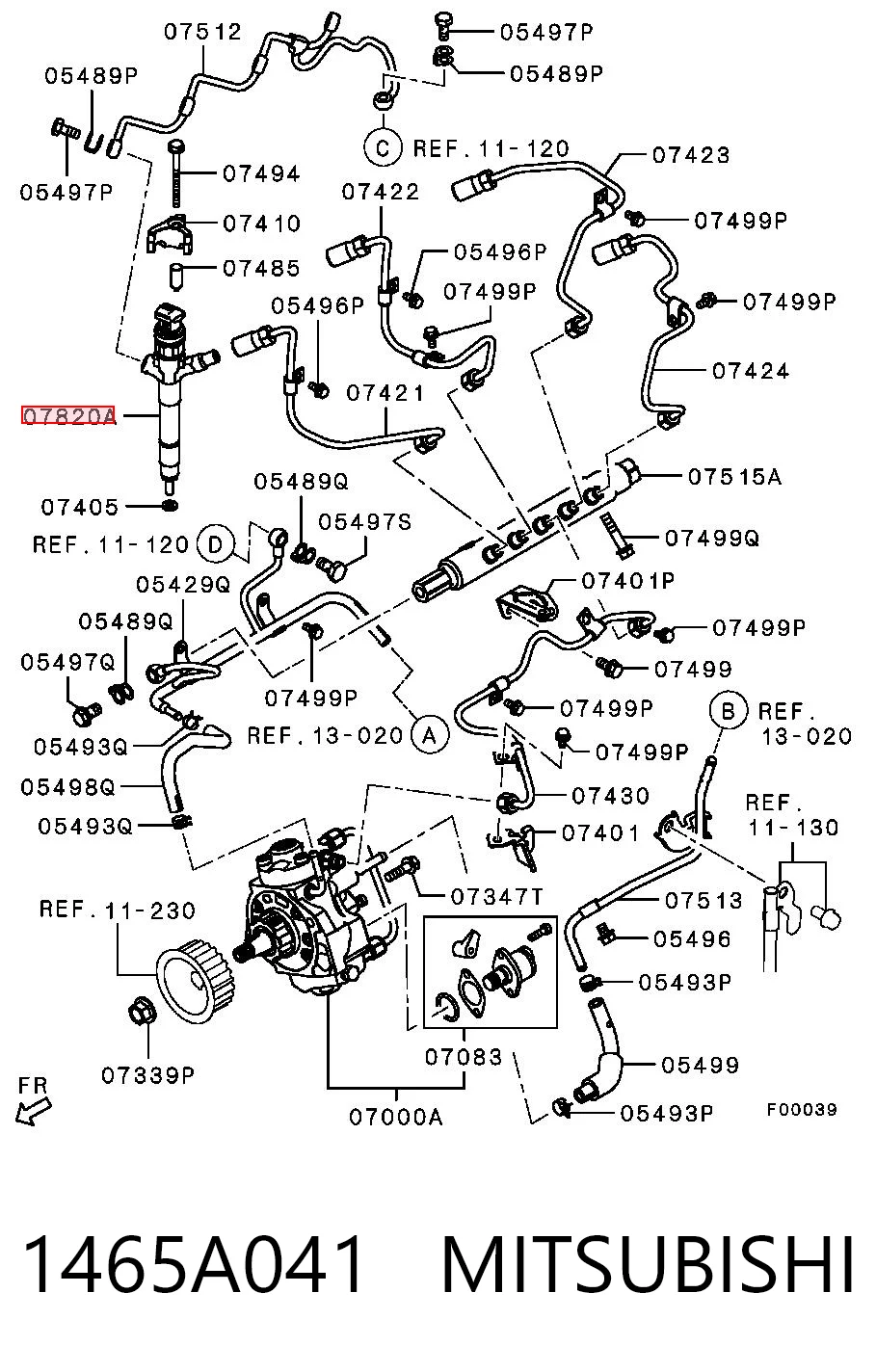 1465A041 Mitsubishi Топливные форсунки