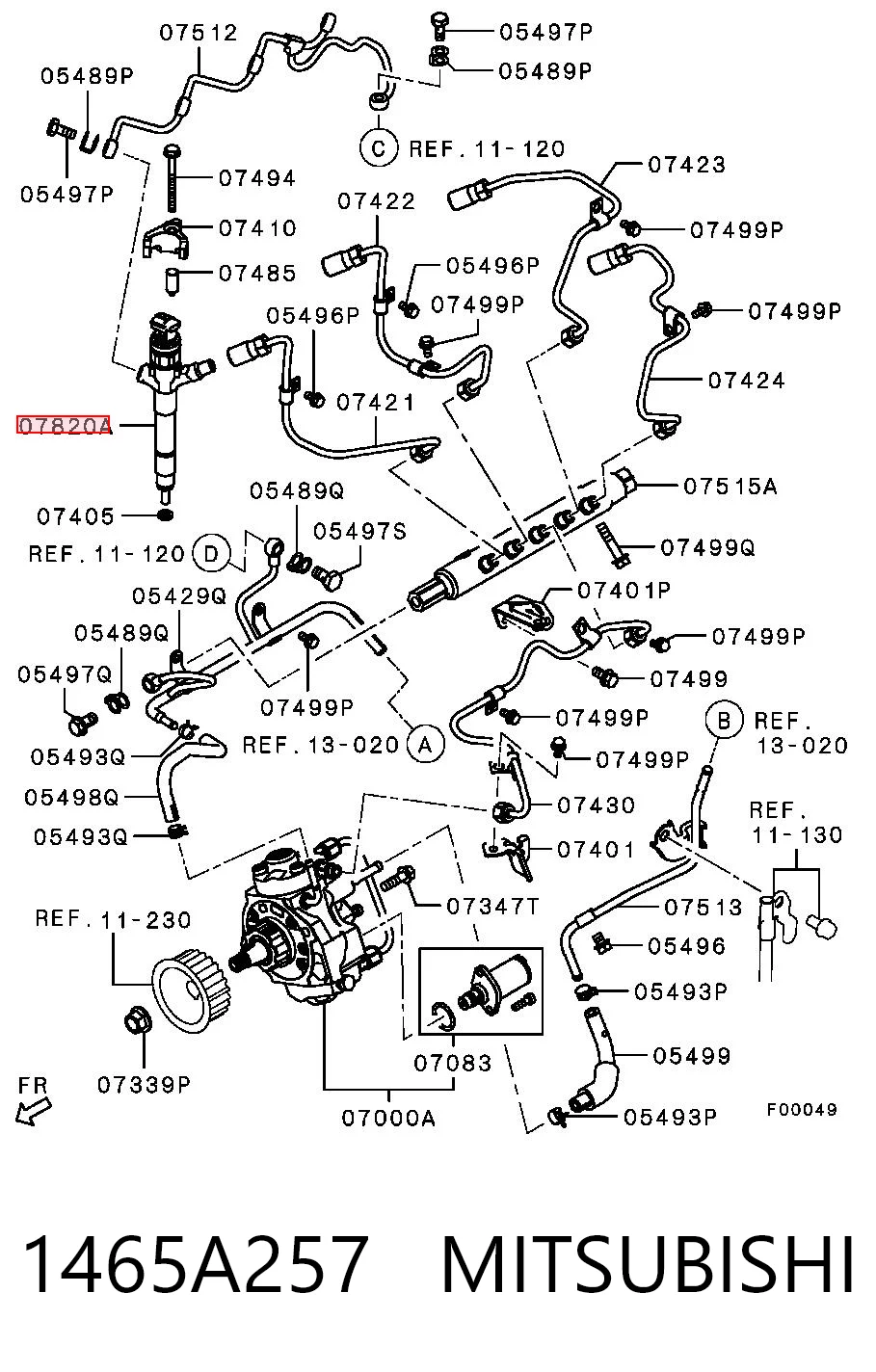 1465A257 Mitsubishi Топливные форсунки