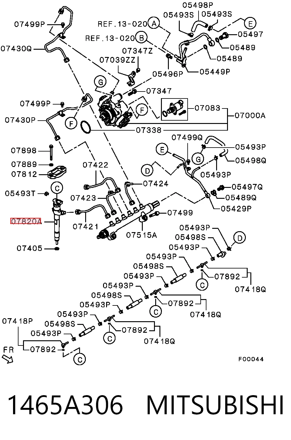 Топливные форсунки на Mitsubishi Outlander III GF, GG