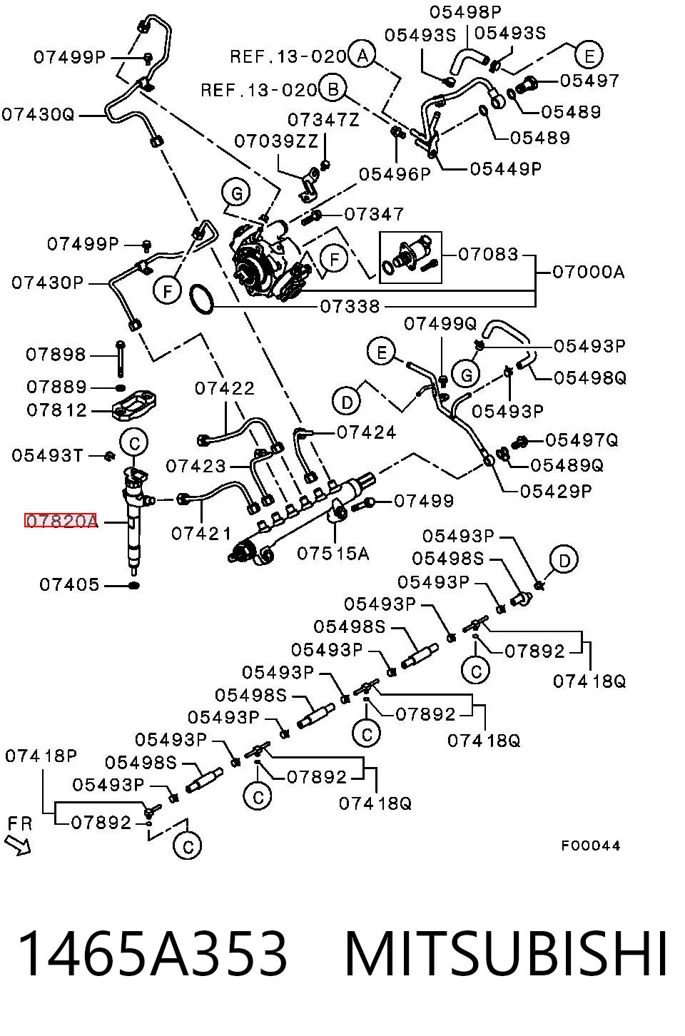 1465A353 Mitsubishi Топливные форсунки