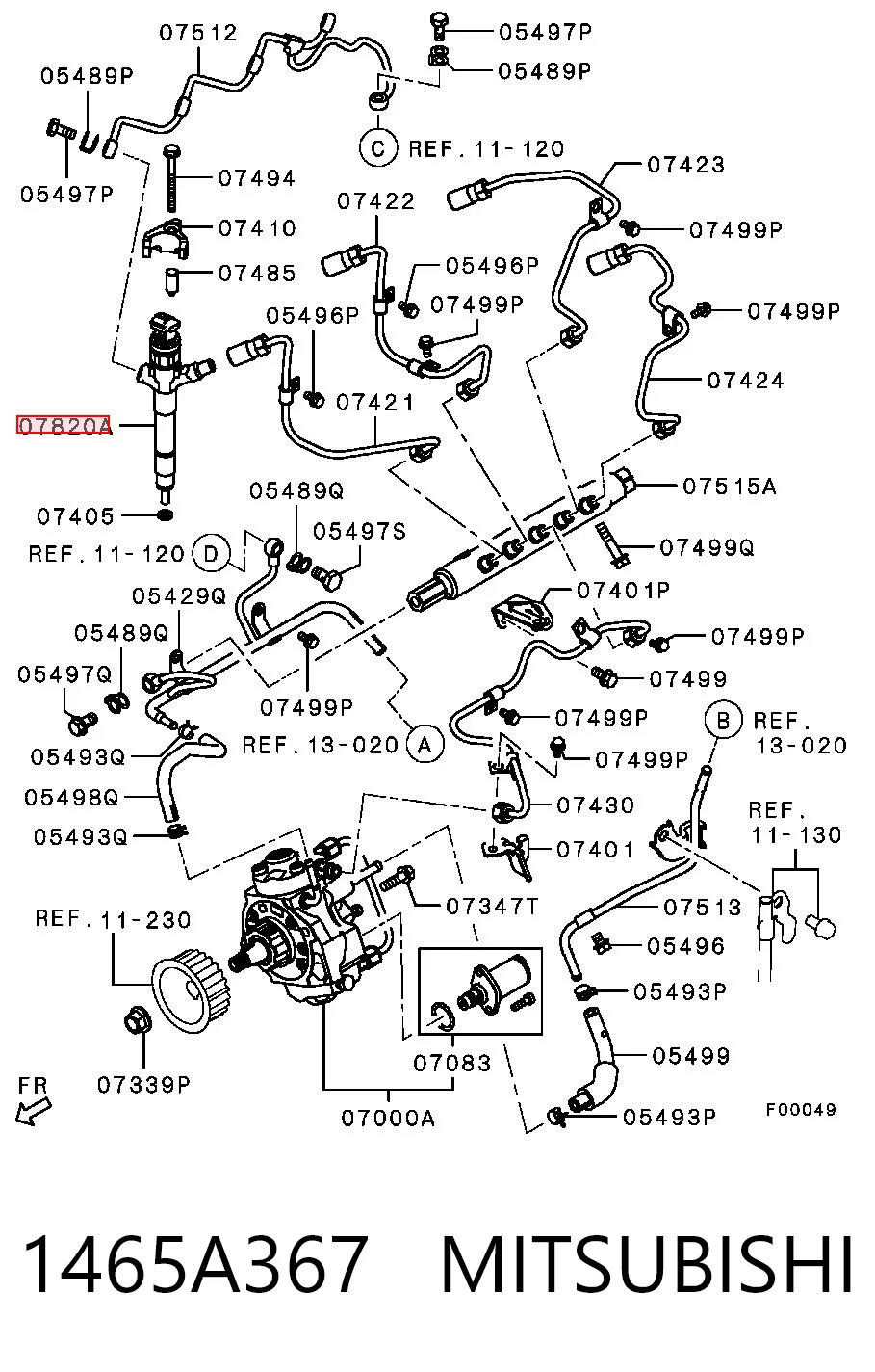 1465A367 Mitsubishi Топливные форсунки