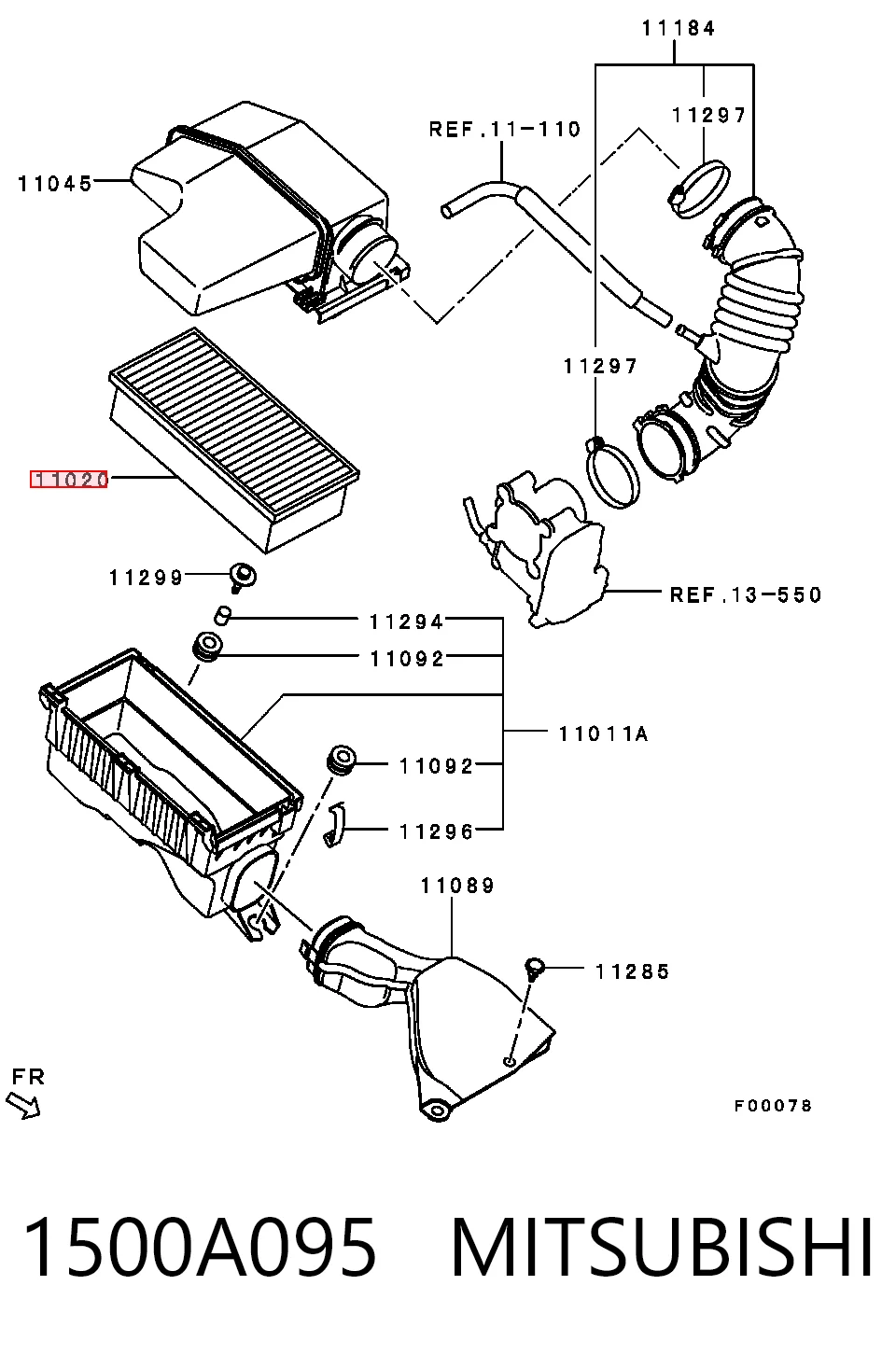 Фильтр воздушный MITSUBISHI 1500A095