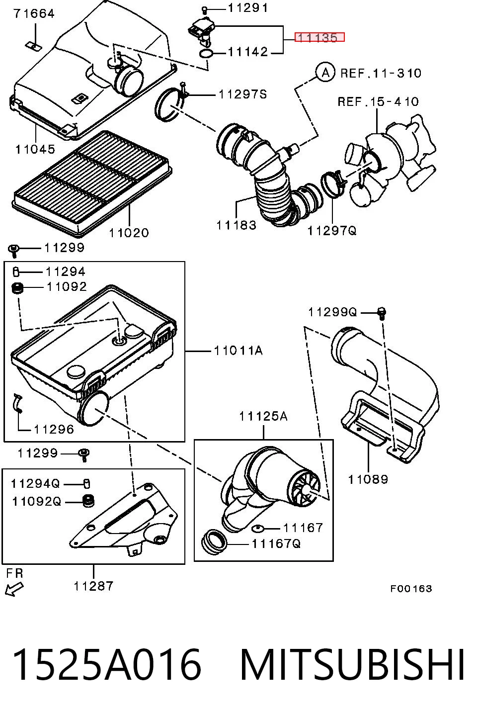 1525A016 Mitsubishi Датчик расхода воздуха