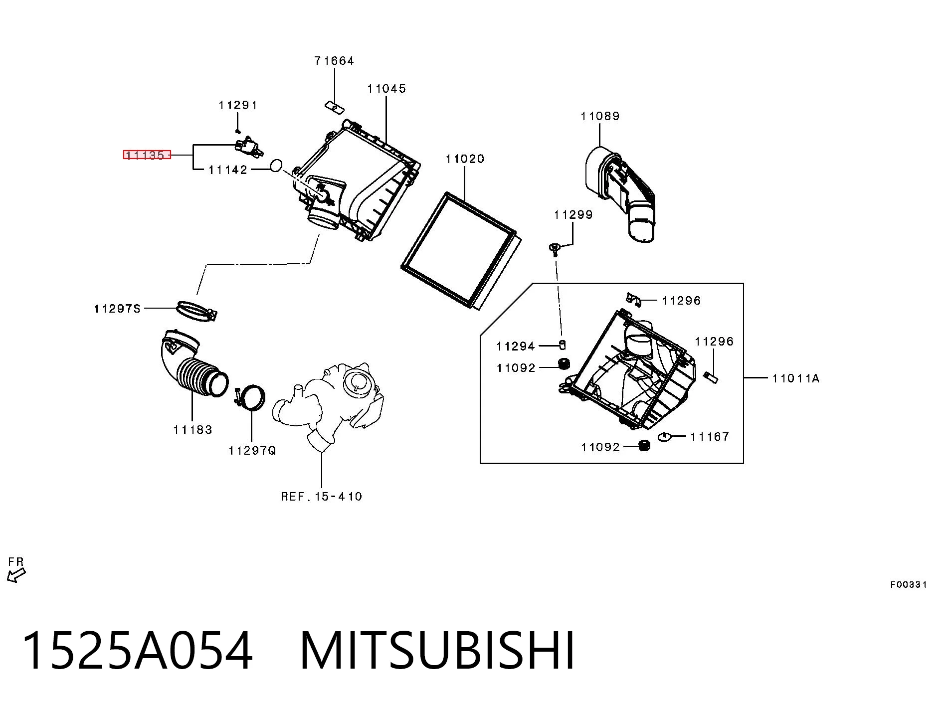1525A054 Mitsubishi Датчик расхода воздуха
