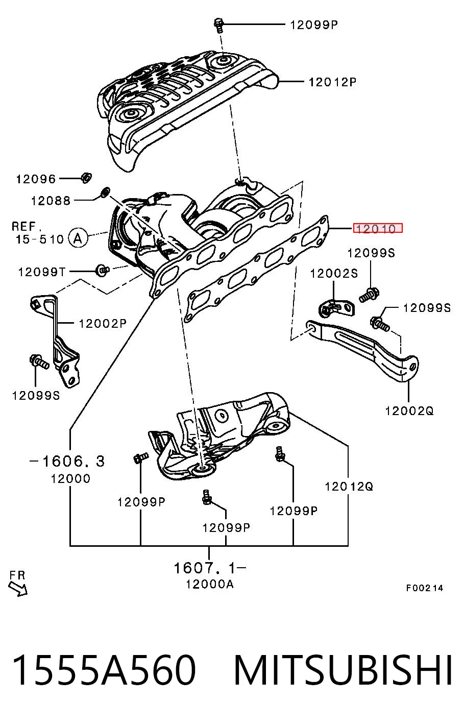 1555A560 Mitsubishi Прокладка коллектора выпуск