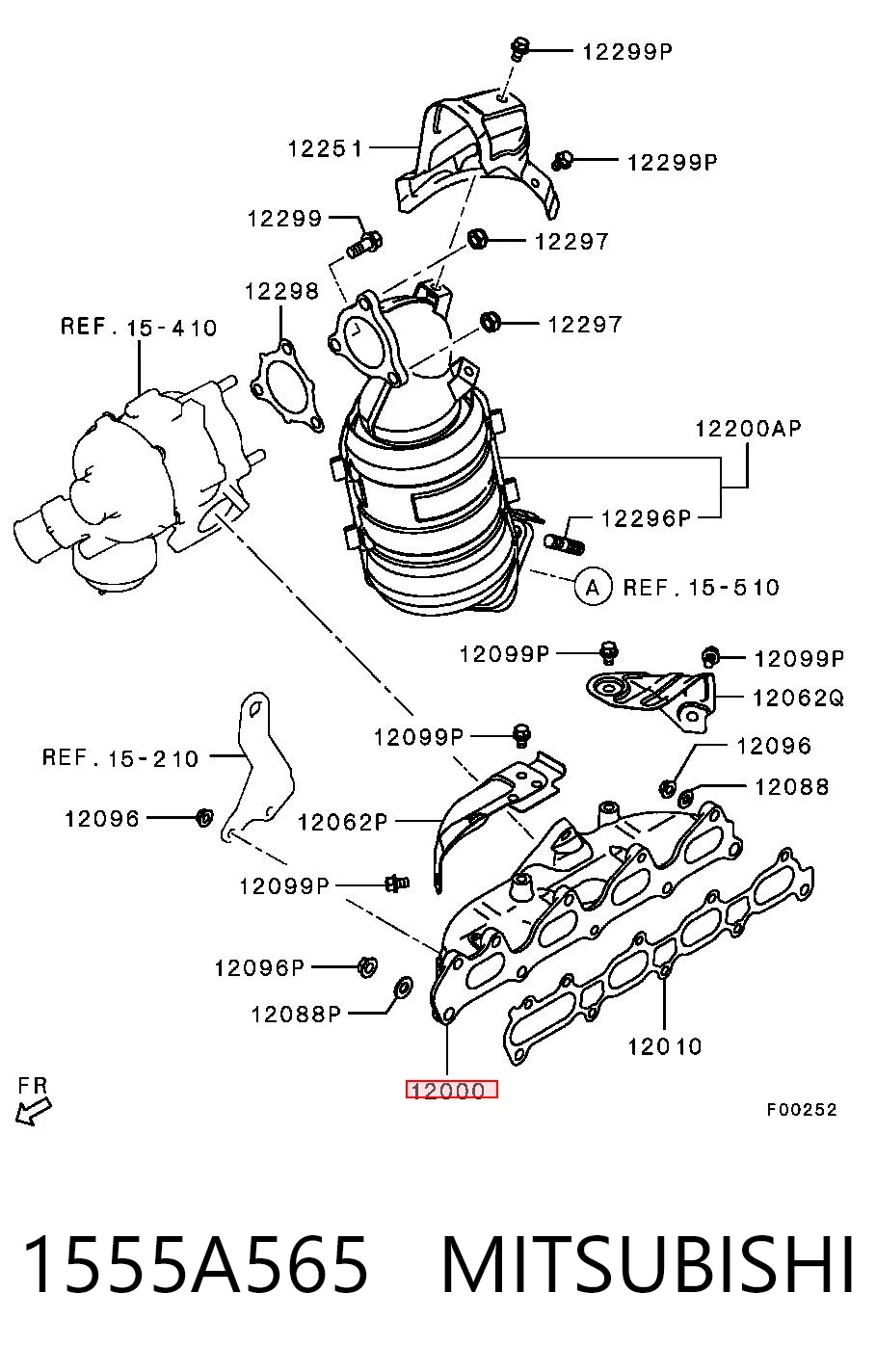 Газопроводы (коллектор выпускной) на Mitsubishi L 200 IV KA, KB