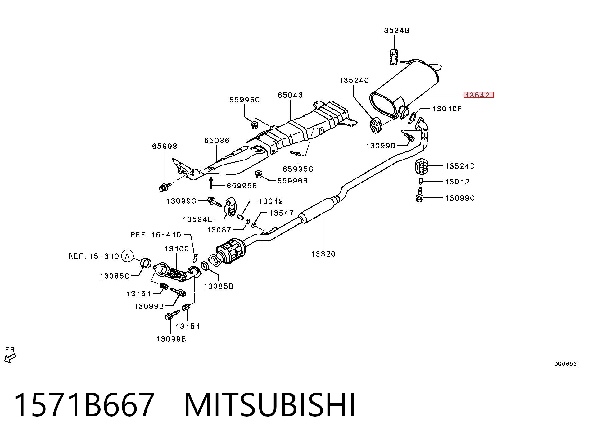 Выхлопная труба на Mitsubishi Outlander III GF, GG