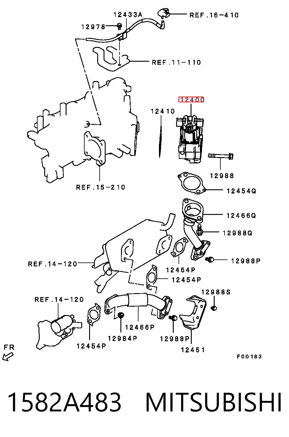 1582A483 Mitsubishi Клапан рециркуляции отработавших газов EGR