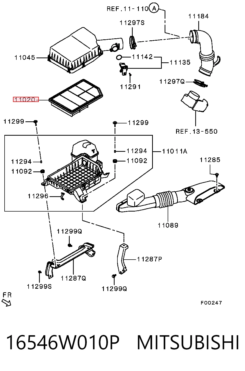 Фильтр воздушный MITSUBISHI 16546W010P
