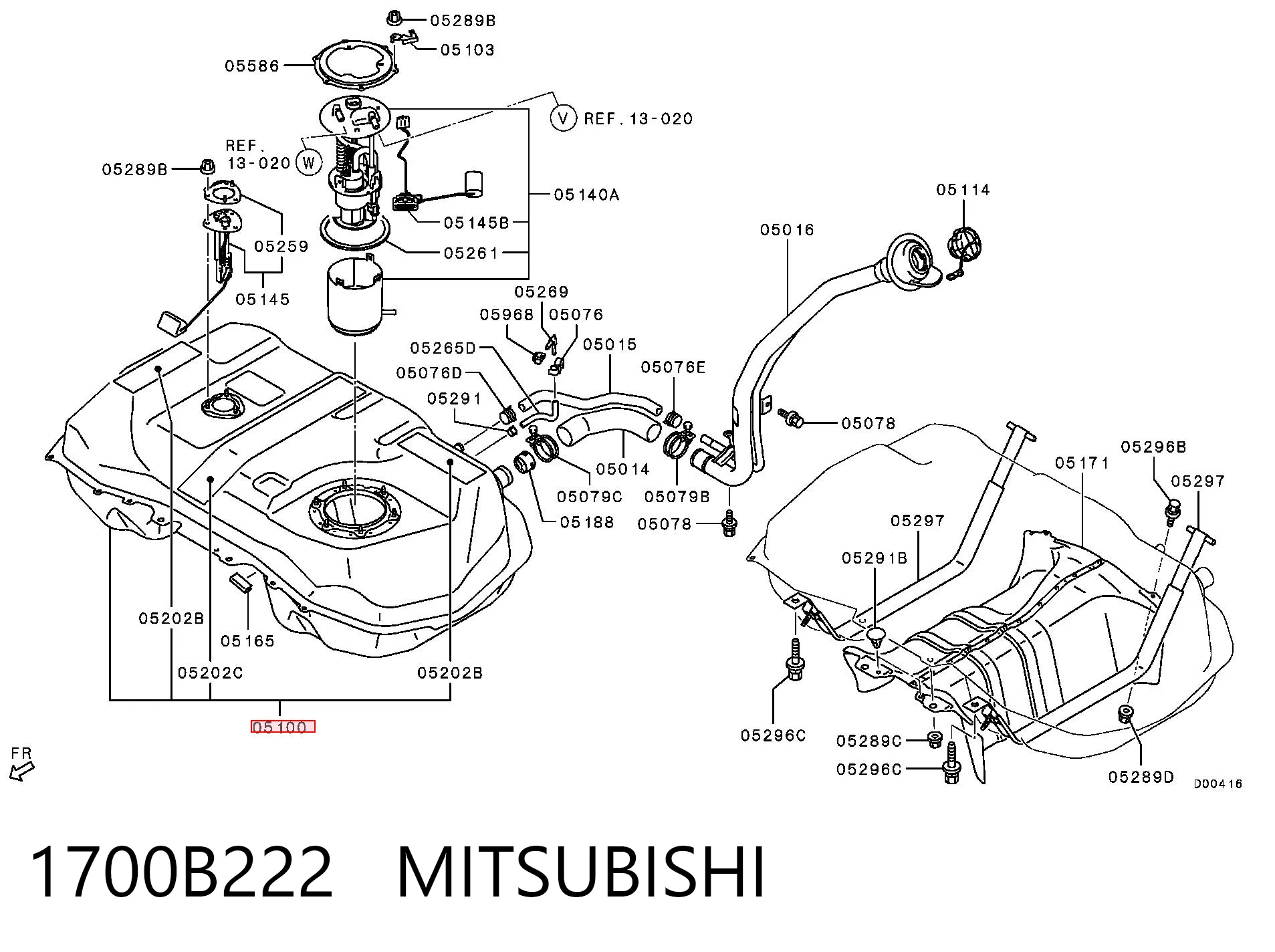 Бак топливный на Mitsubishi ASX  GA