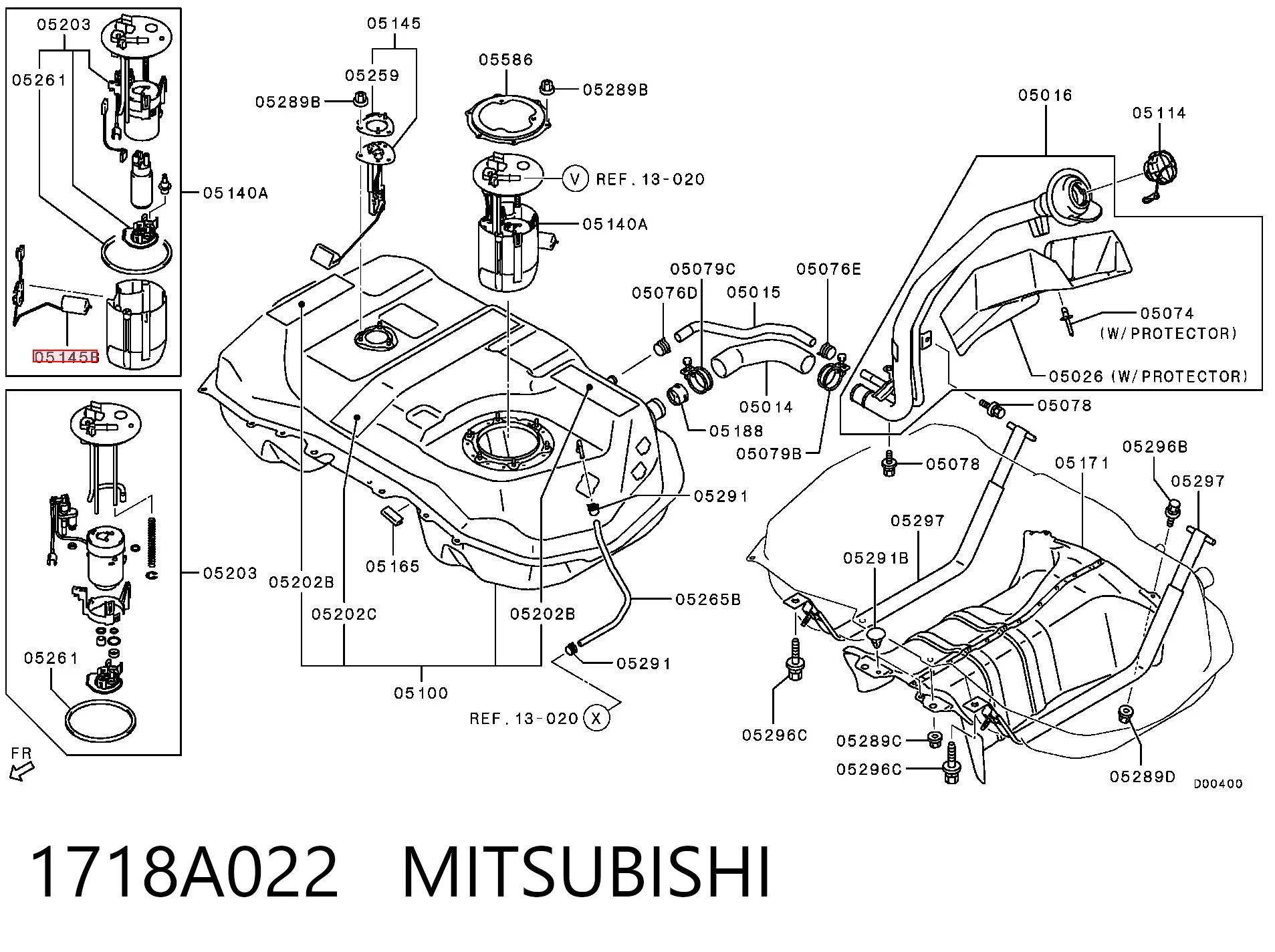 Датчик уровня топлива в баке на Mitsubishi Outlander II XL CWW
