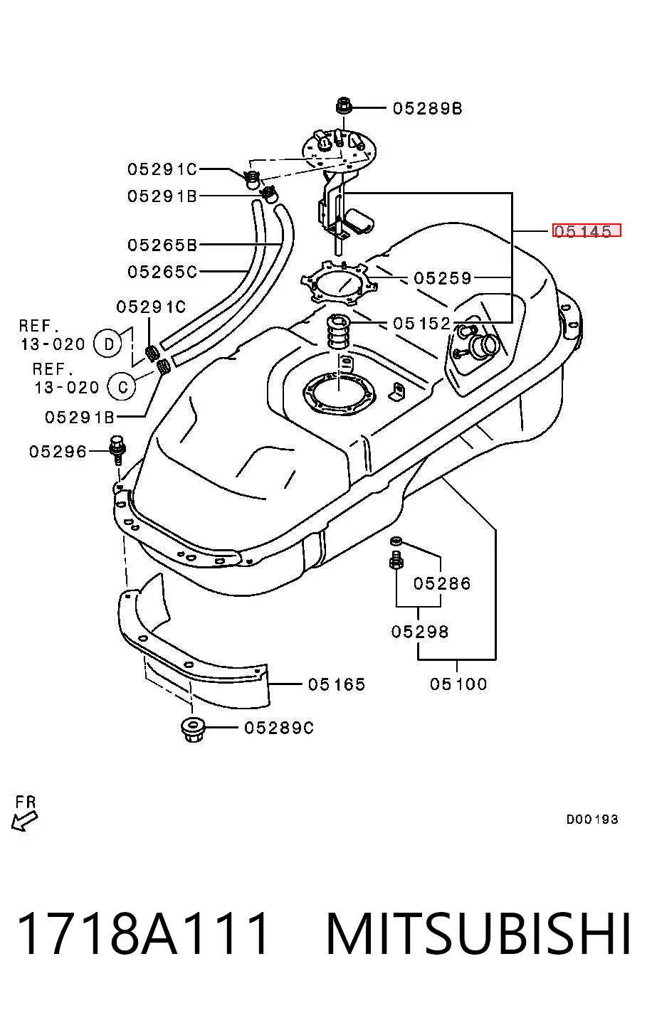 1718A111 Mitsubishi Датчик уровня топлива в баке