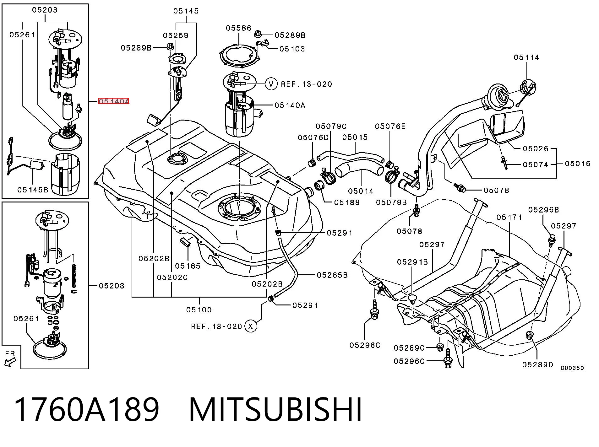 1760A189 Mitsubishi Электробензонасос