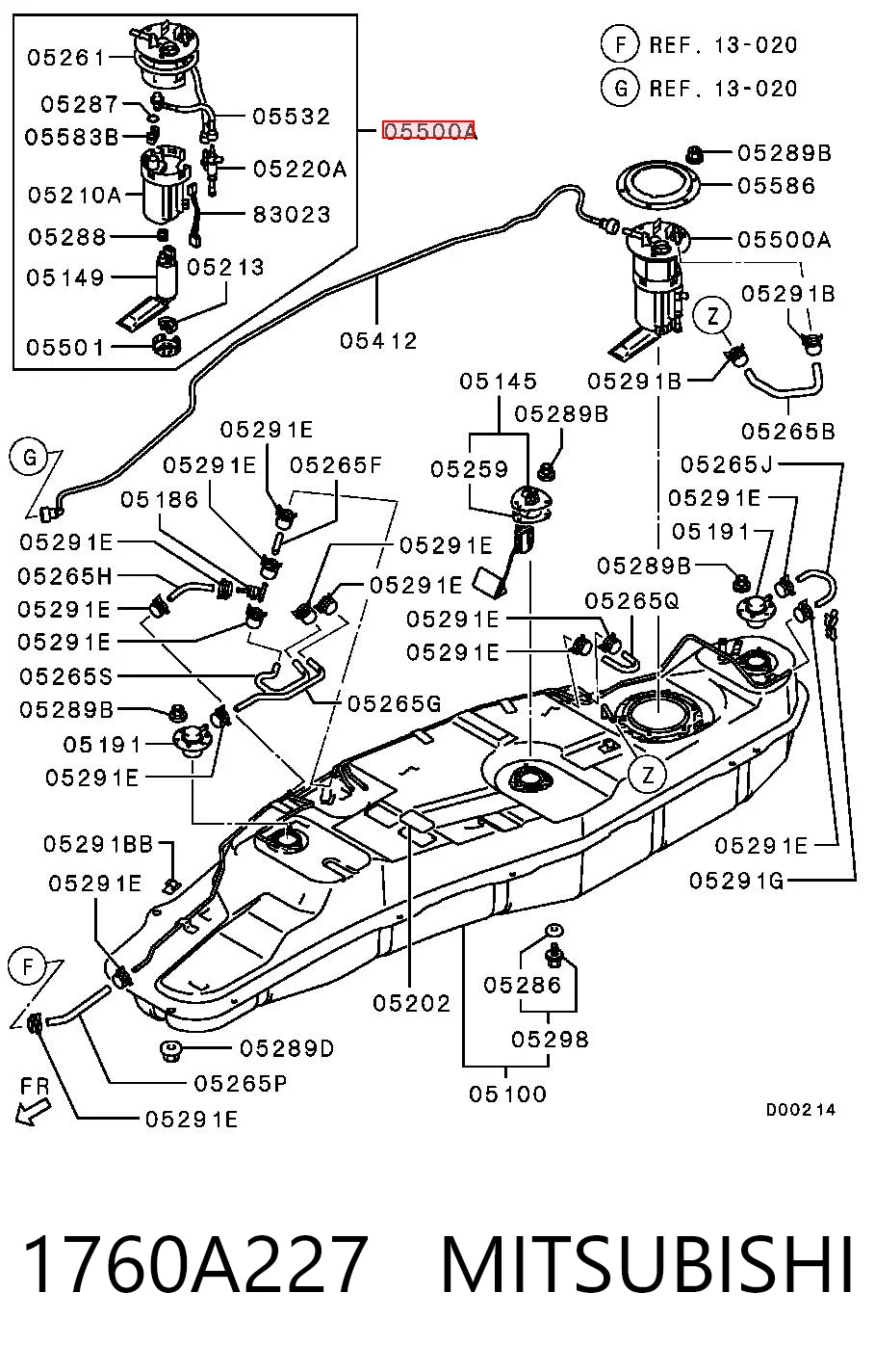 1760A227 Mitsubishi Топливный насос электрический погружной