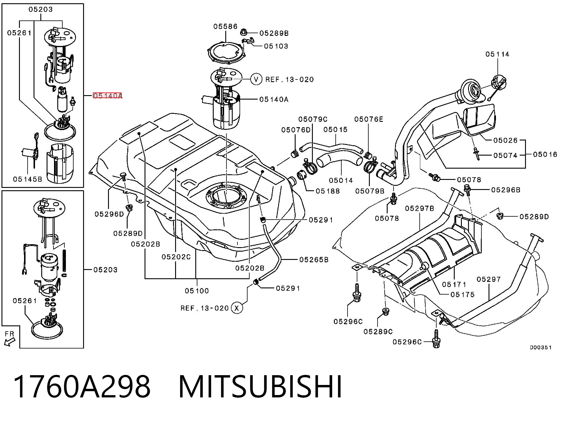 1760A298 Mitsubishi Электробензонасос