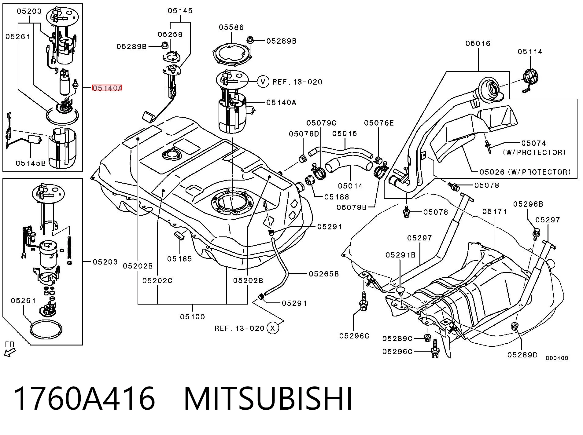 1760A416 Mitsubishi Электробензонасос