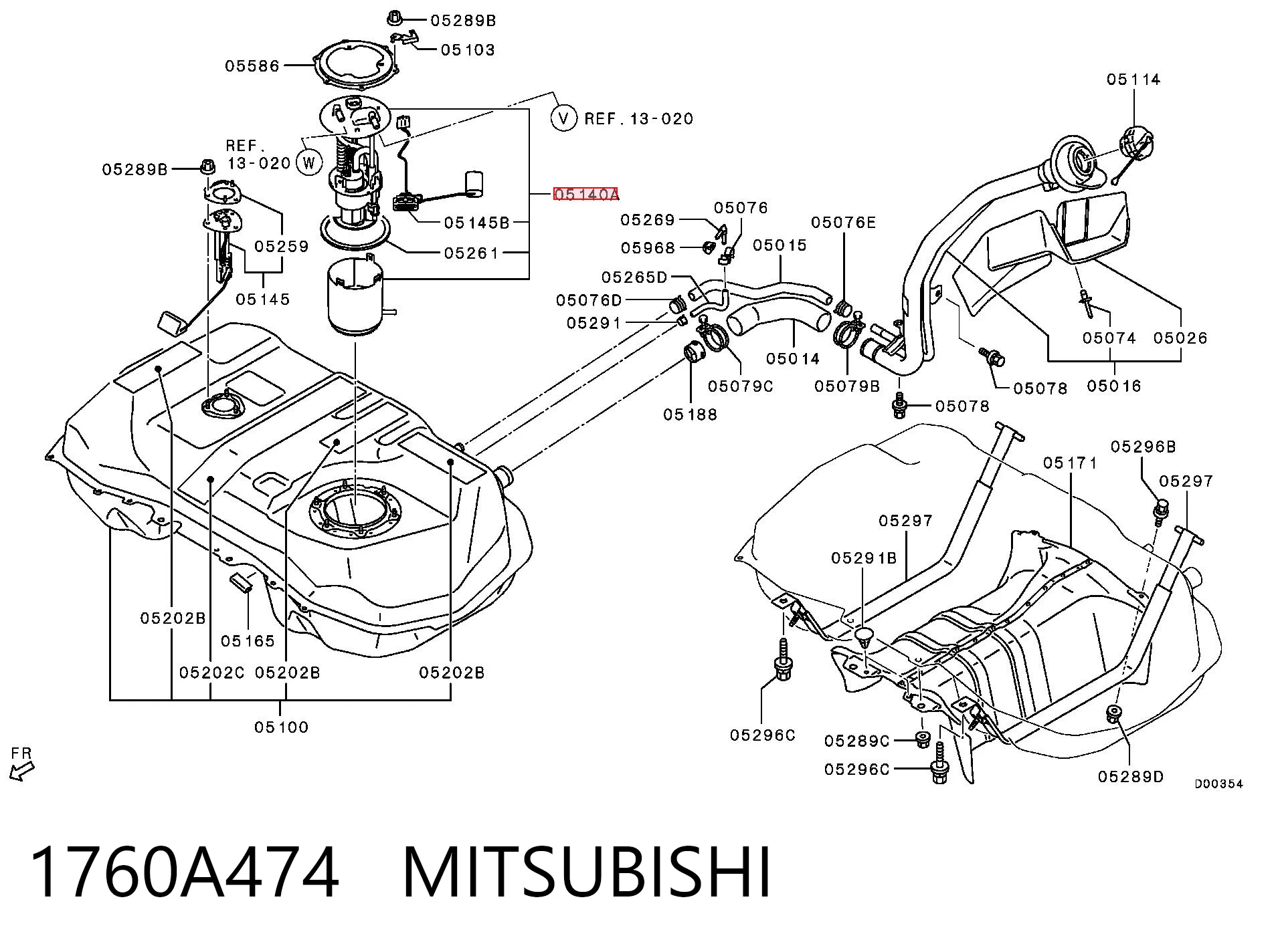 1760A474 Mitsubishi Электробензонасос