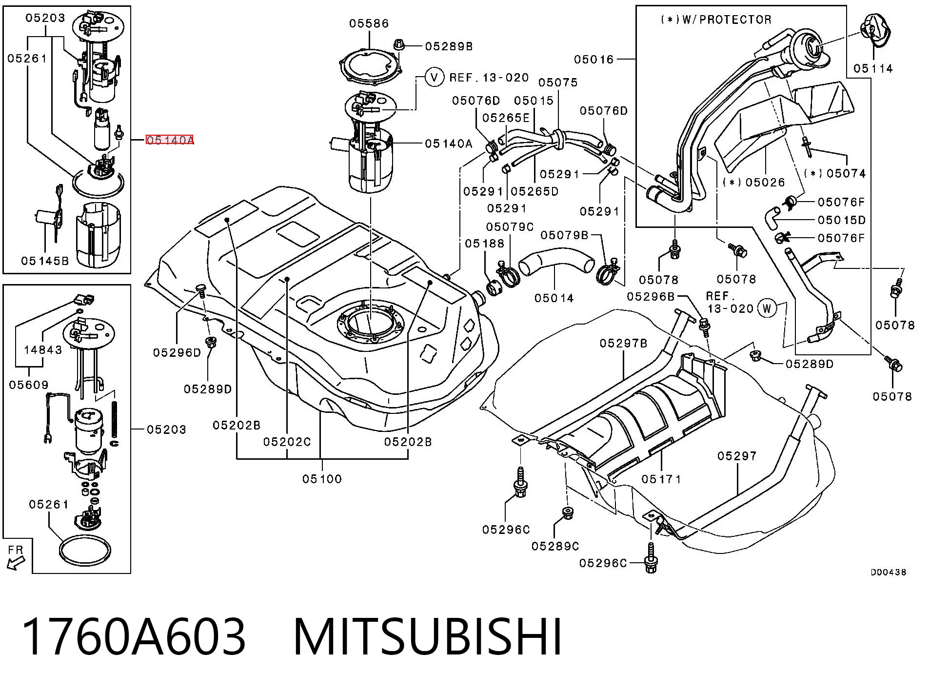 1760A603 Mitsubishi Электробензонасос