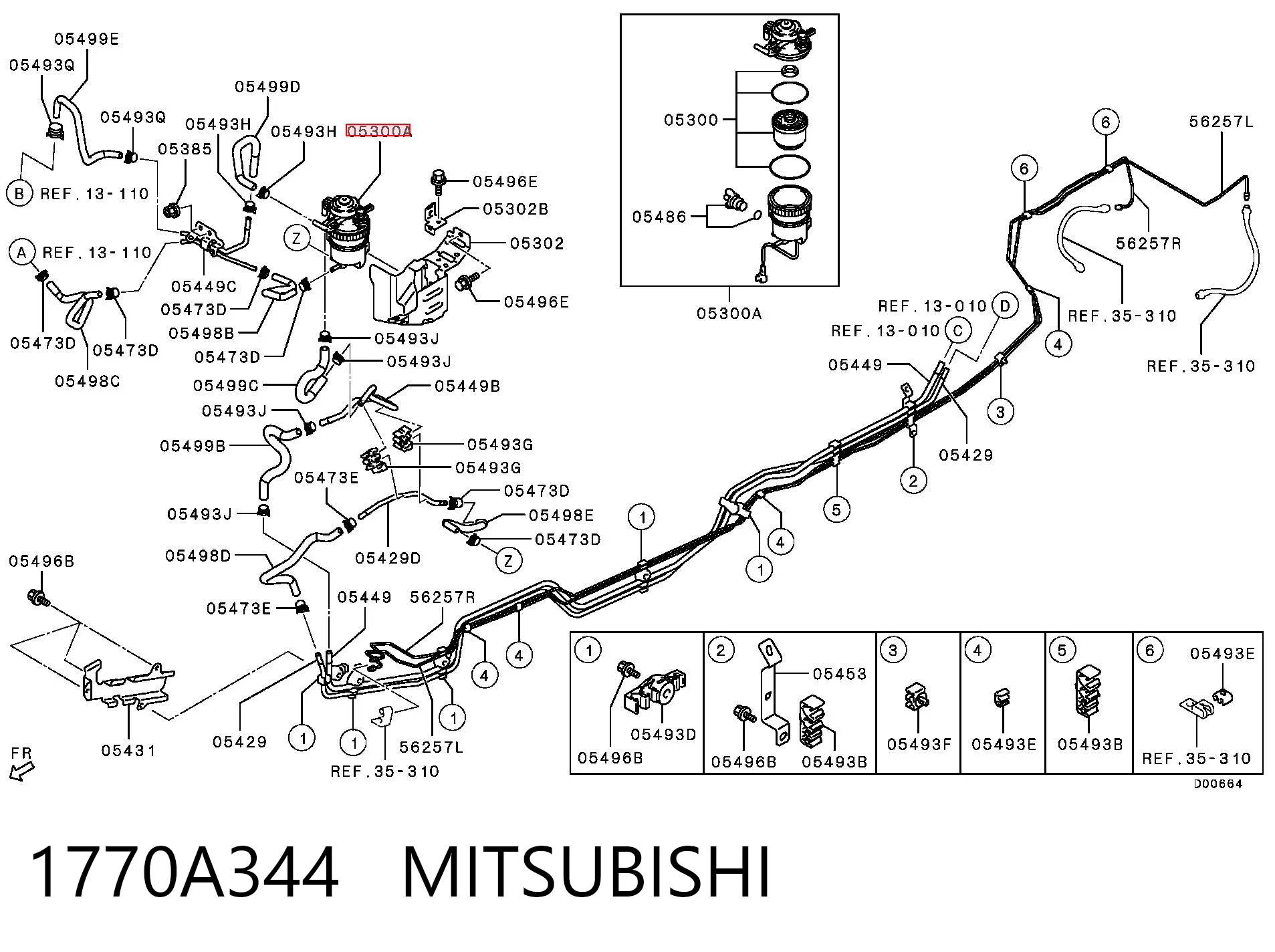 1770A344 Mitsubishi Фильтр топлива