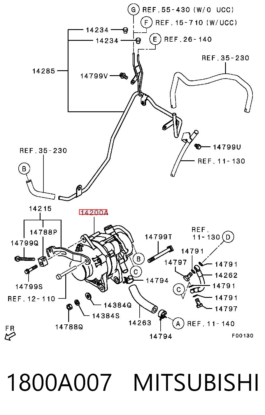 1800A007 Mitsubishi Генератор автомобильный