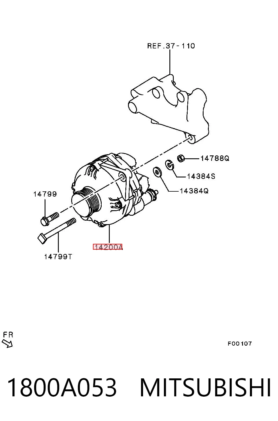 1800A053 Mitsubishi Генератор автомобильный