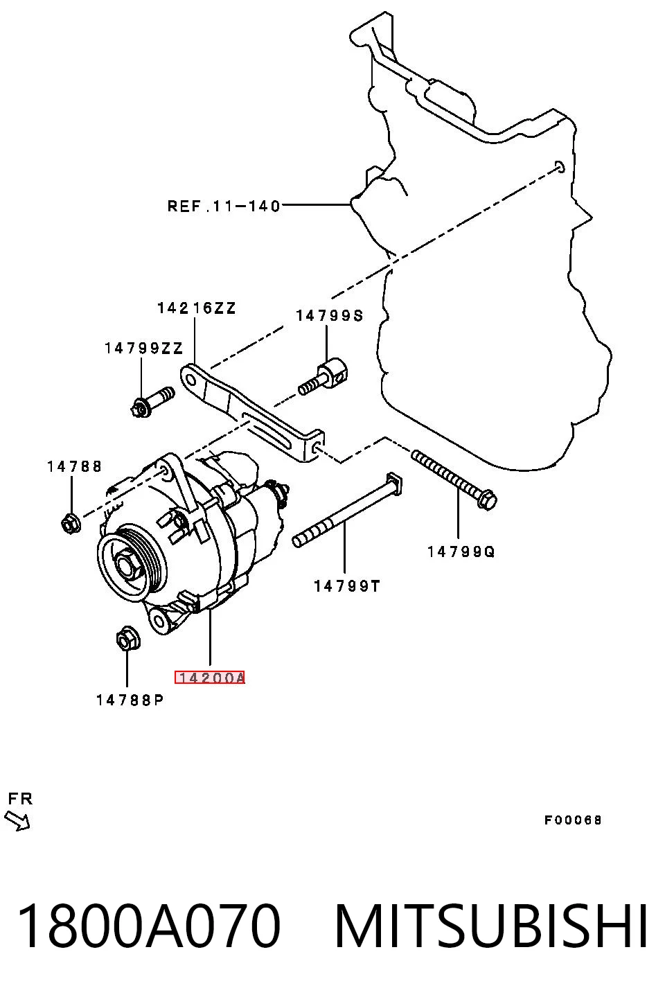 1800A070 Mitsubishi Генератор автомобильный