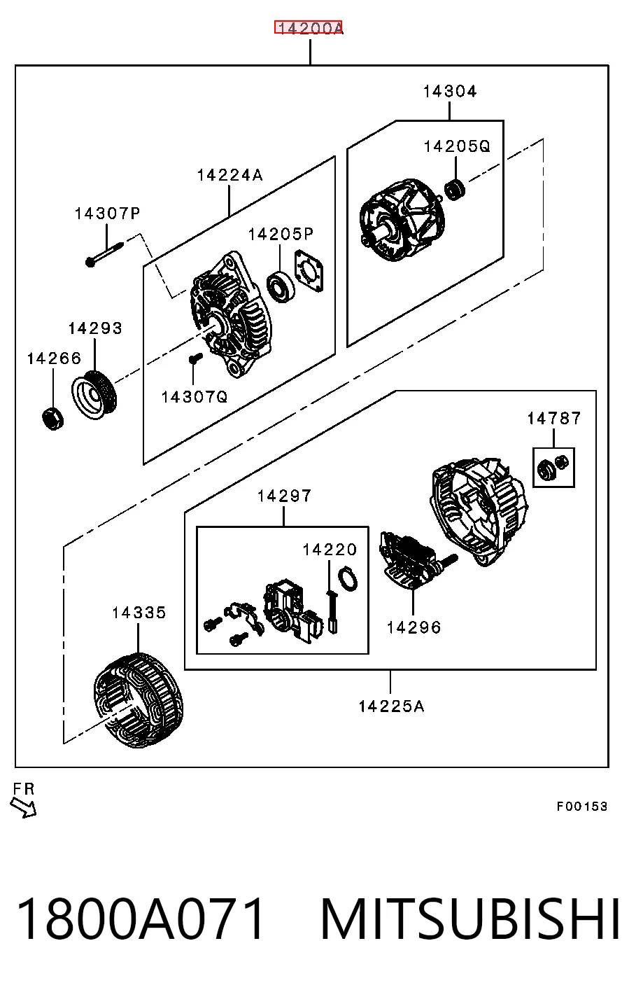 1800A071 Mitsubishi Генератор автомобильный