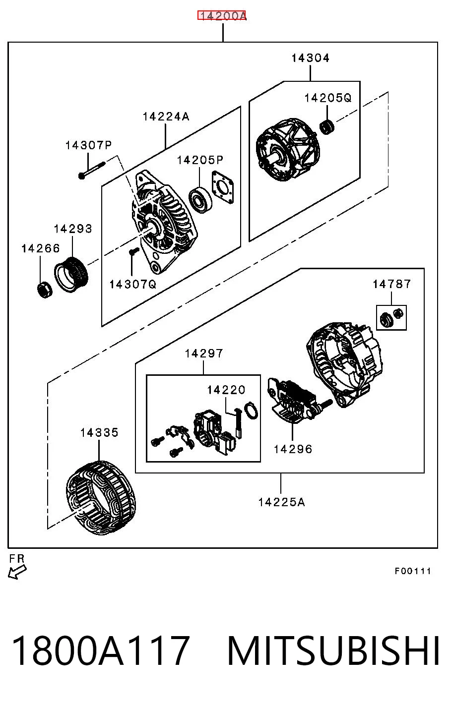 Генератор 1800A117 Chrysler