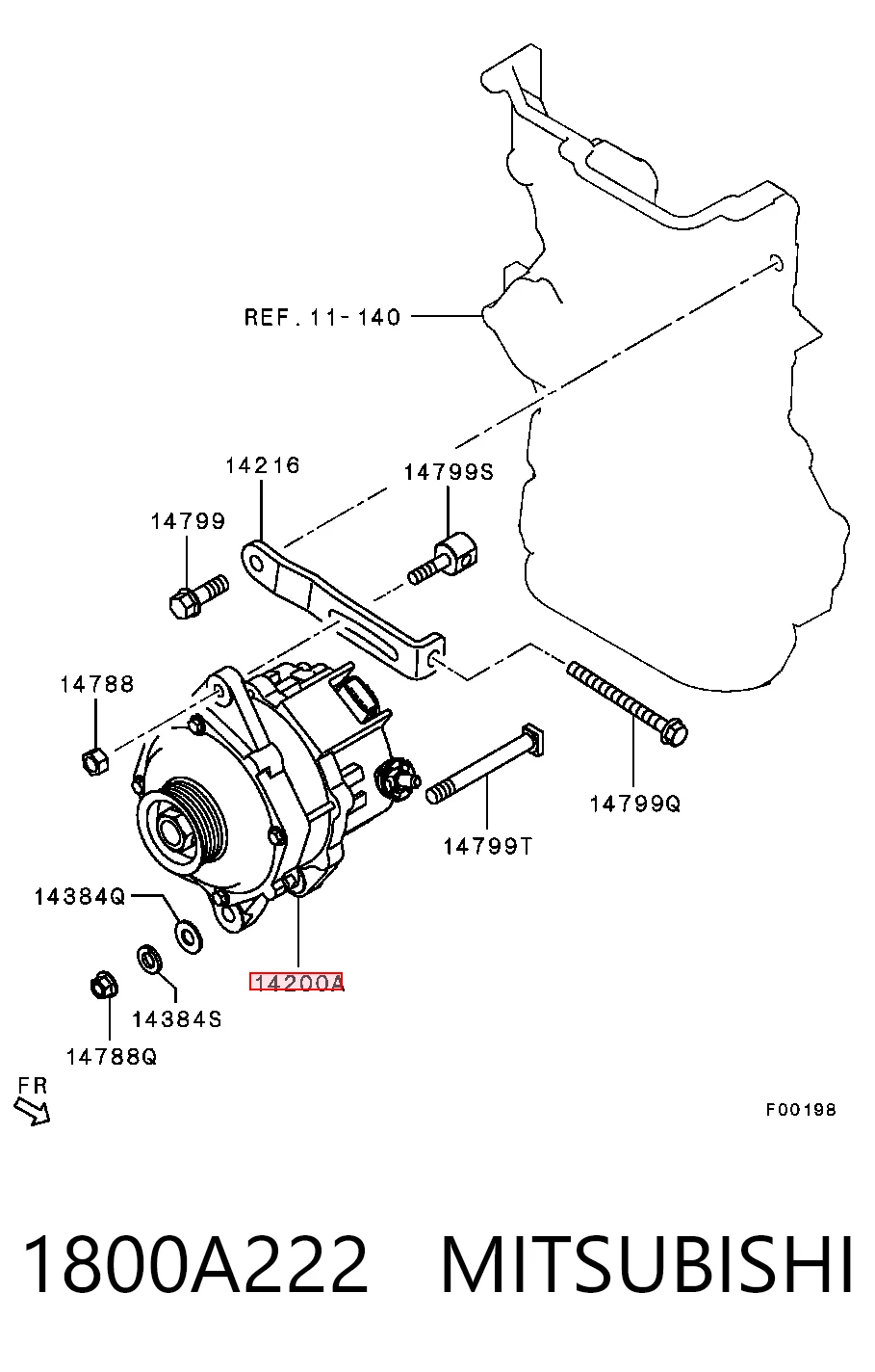 1800A222 Mitsubishi Генератор автомобильный