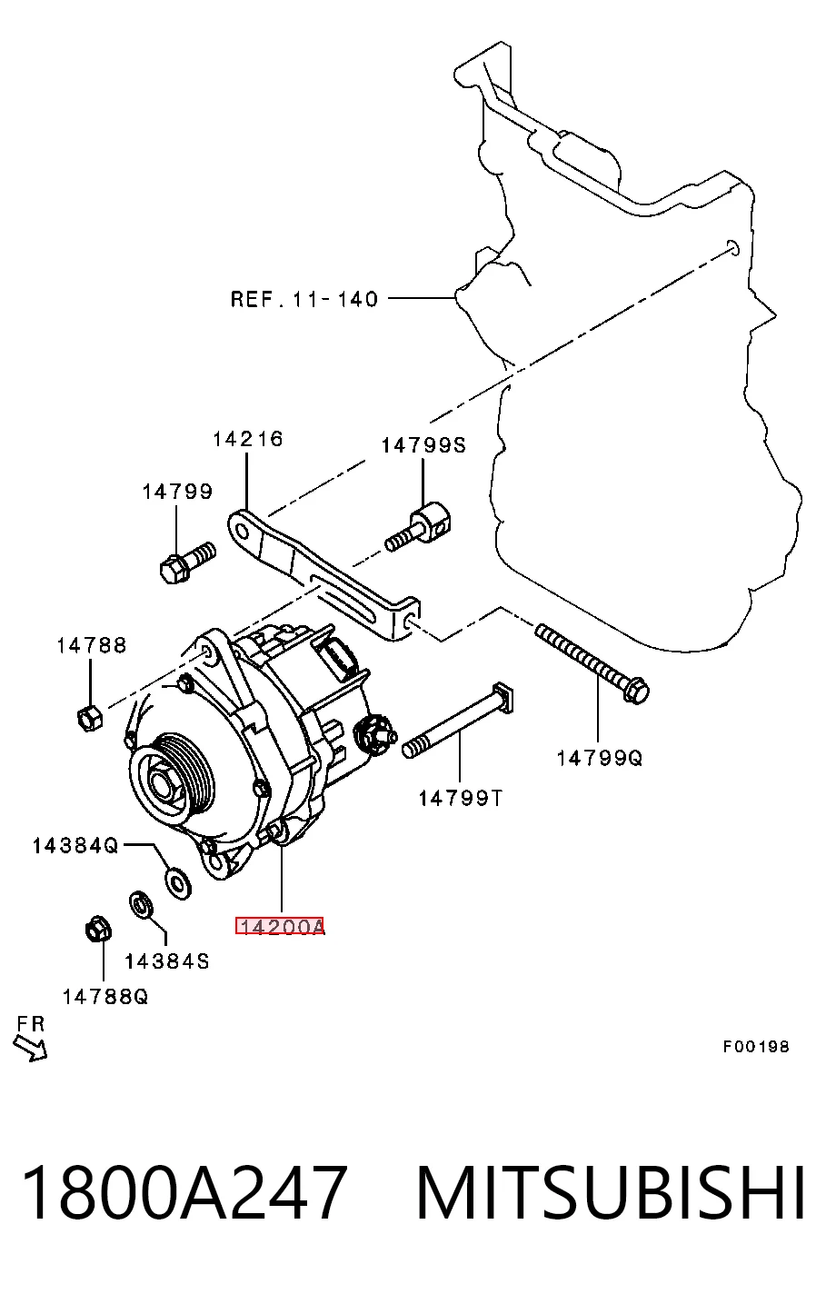 1800A247 Mitsubishi Генератор автомобильный