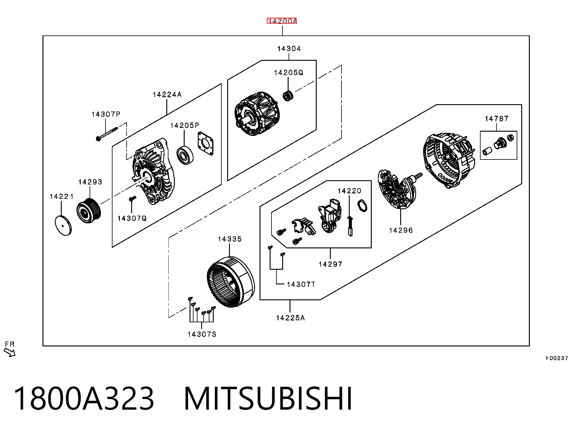 1800A323 Mitsubishi Генератор автомобильный