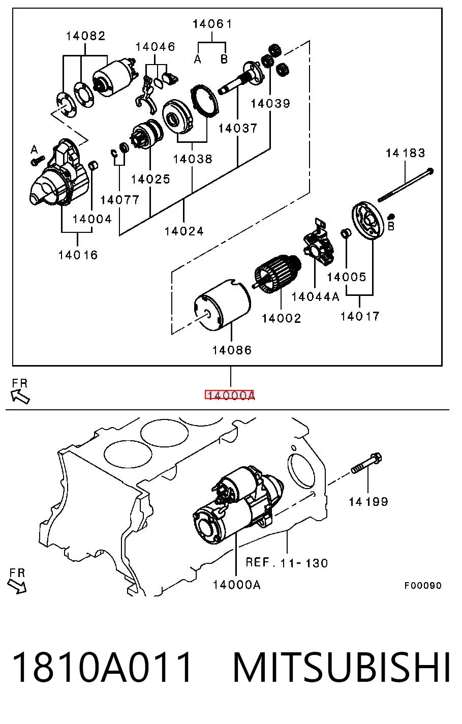 1810A011 Mitsubishi Стартер автомобиля