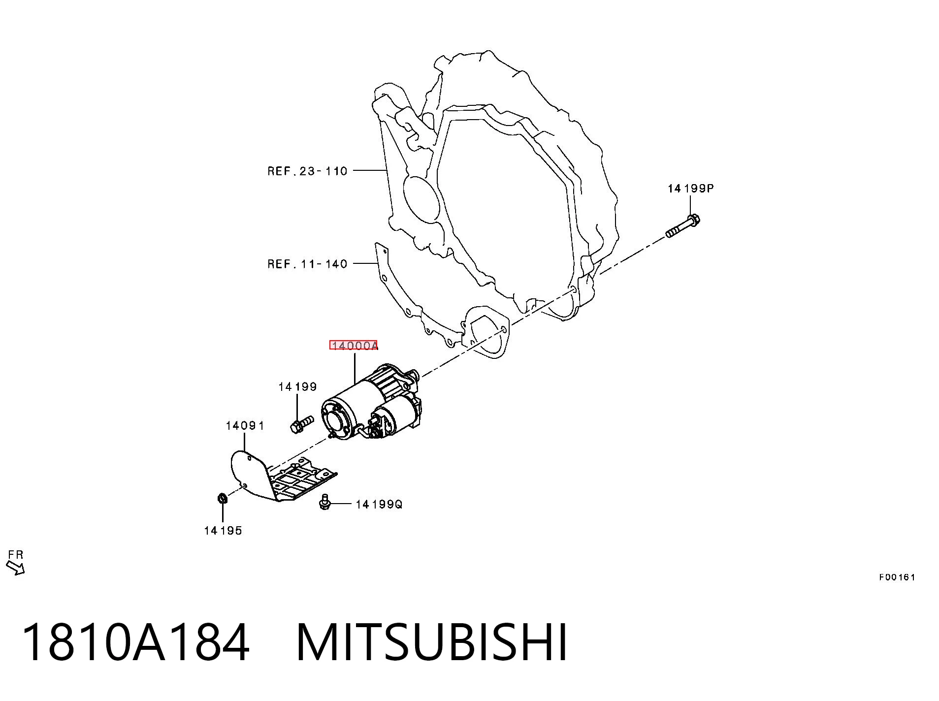 1810A184 Mitsubishi Стартер автомобиля