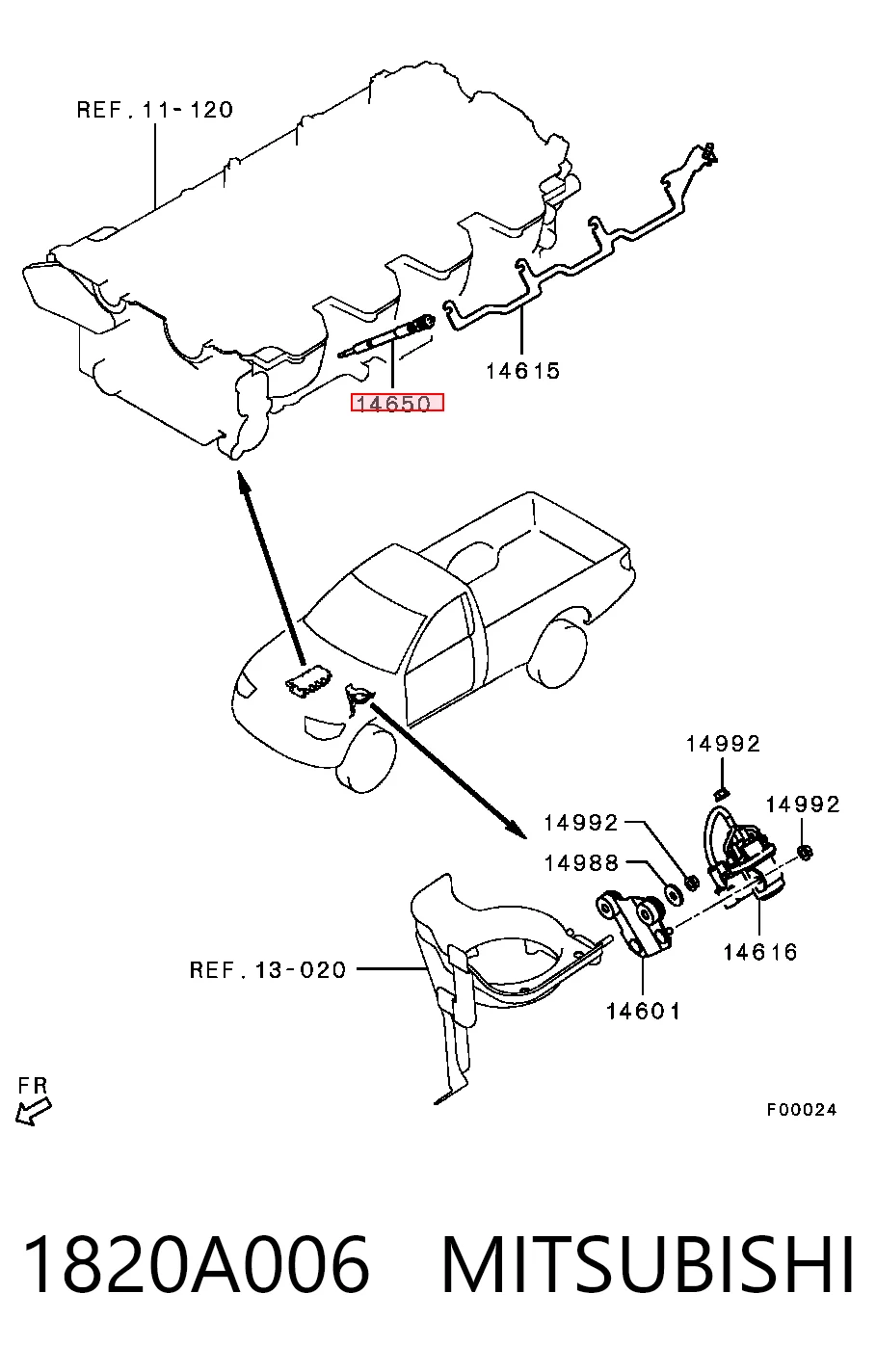 1820A006 Mitsubishi Свечи накаливания