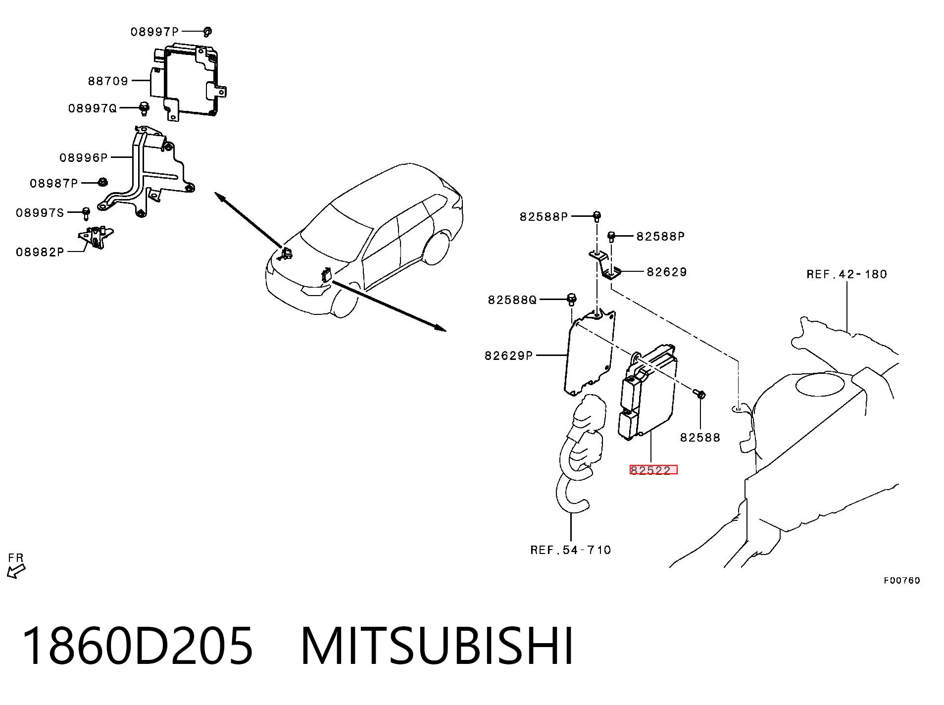 1860D205 Mitsubishi Мозги двигателя
