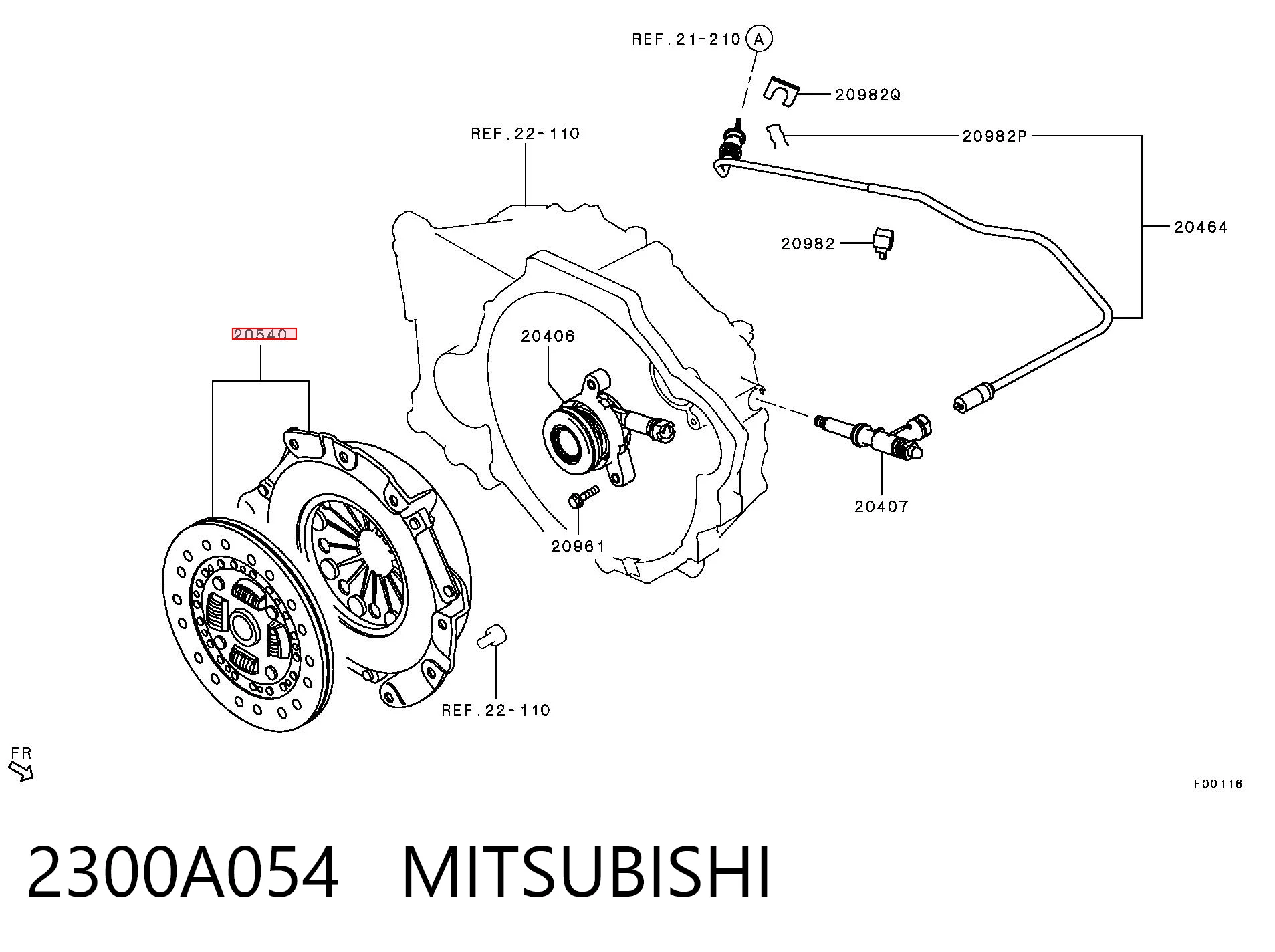 Комплект сцепления MITSUBISHI 2300A054