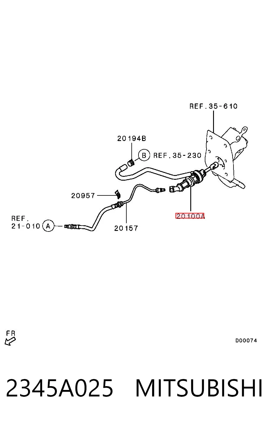 Цилиндр сцепления Chrysler 2345A025