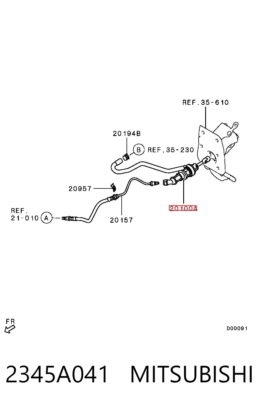2345A041 Mitsubishi Цилиндр сцепления, главный