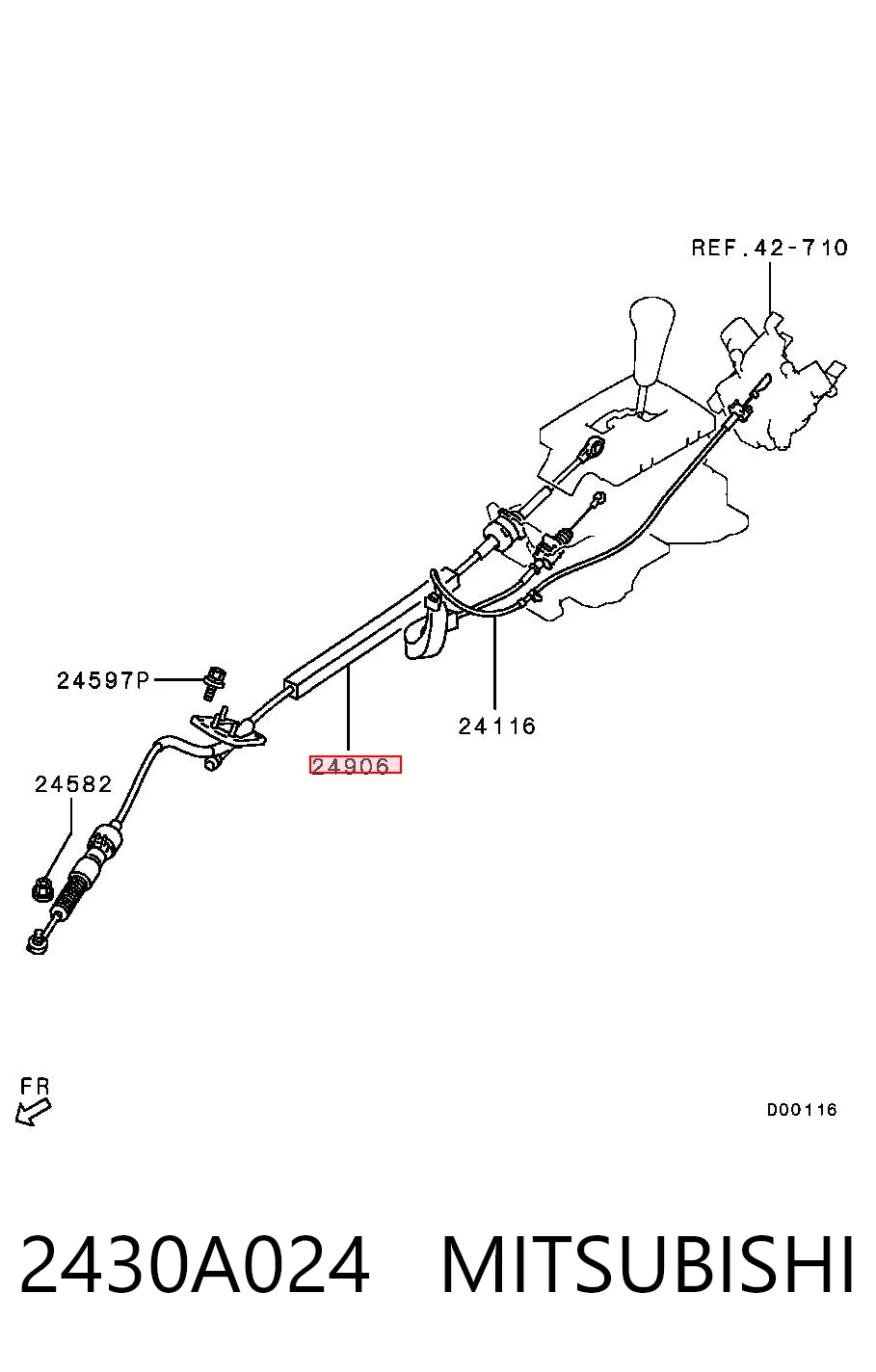 2430A024 Mitsubishi Трос выбора передачи