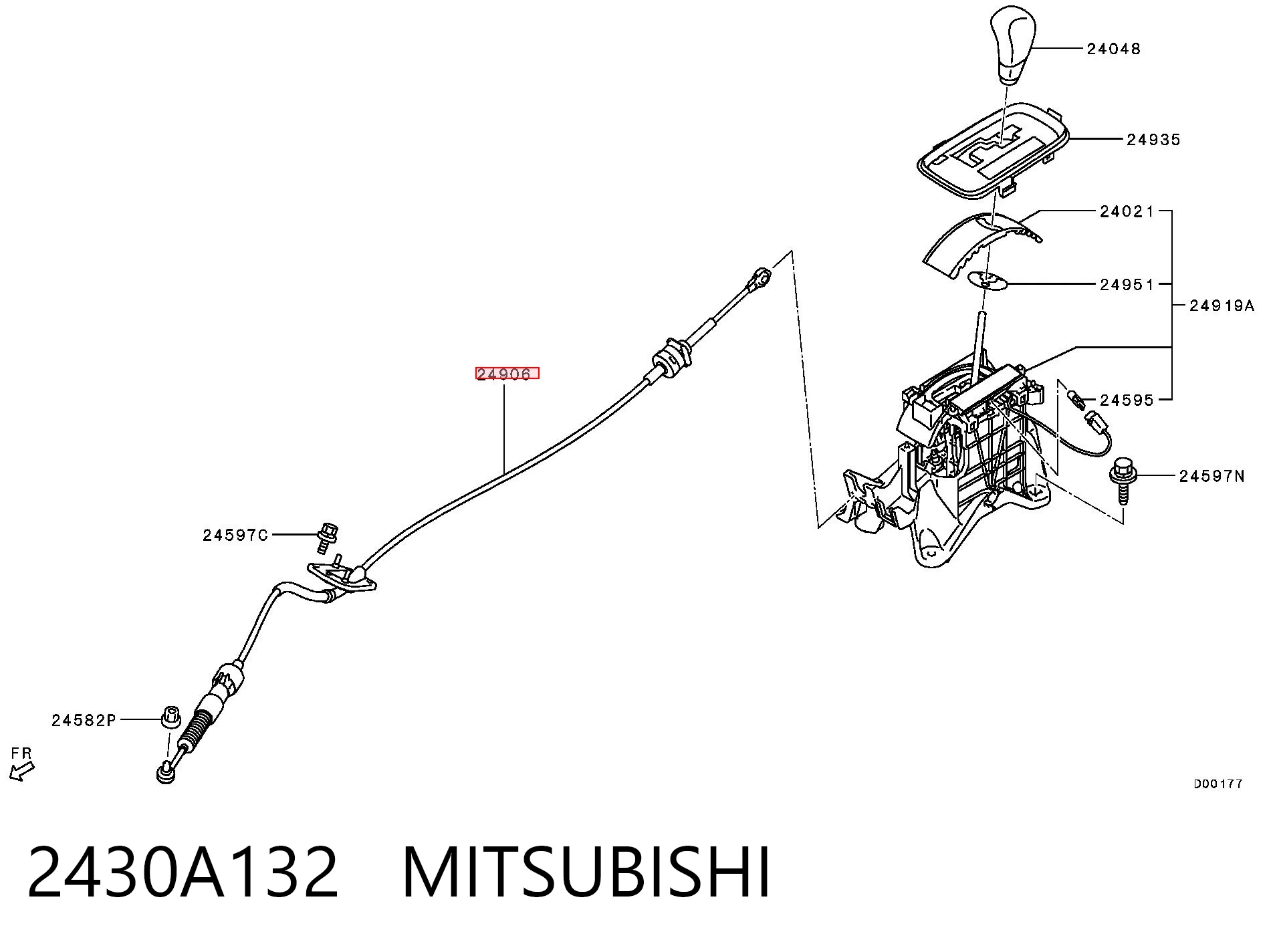 2430A132 Mitsubishi Трос выбора передачи