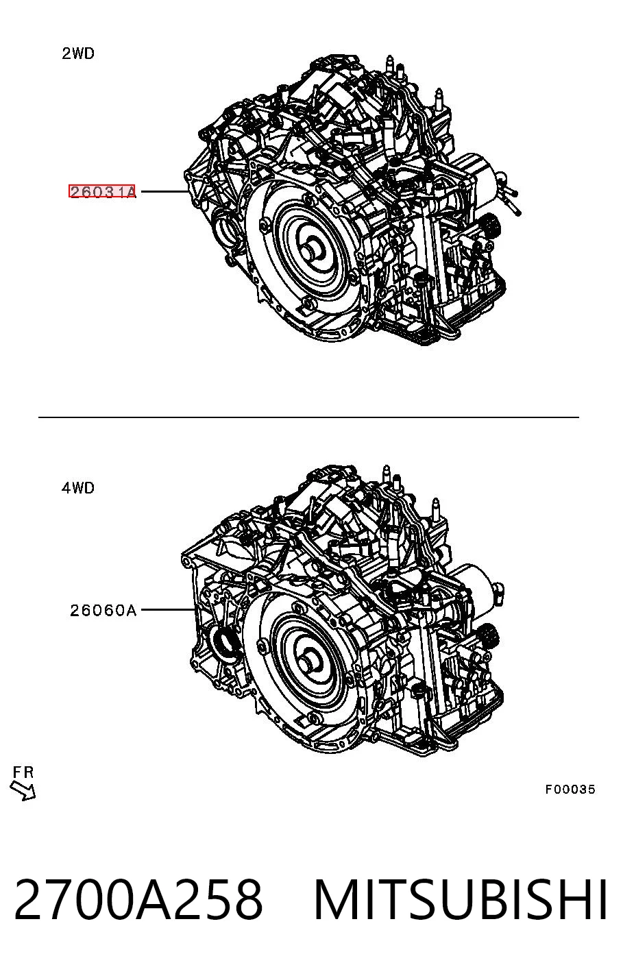 АКПП в сборе (автоматическая коробка передач) MITSUBISHI 2700A258