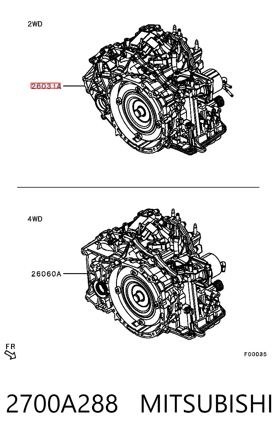 АКПП в сборе (автоматическая коробка передач) MITSUBISHI 2700A288