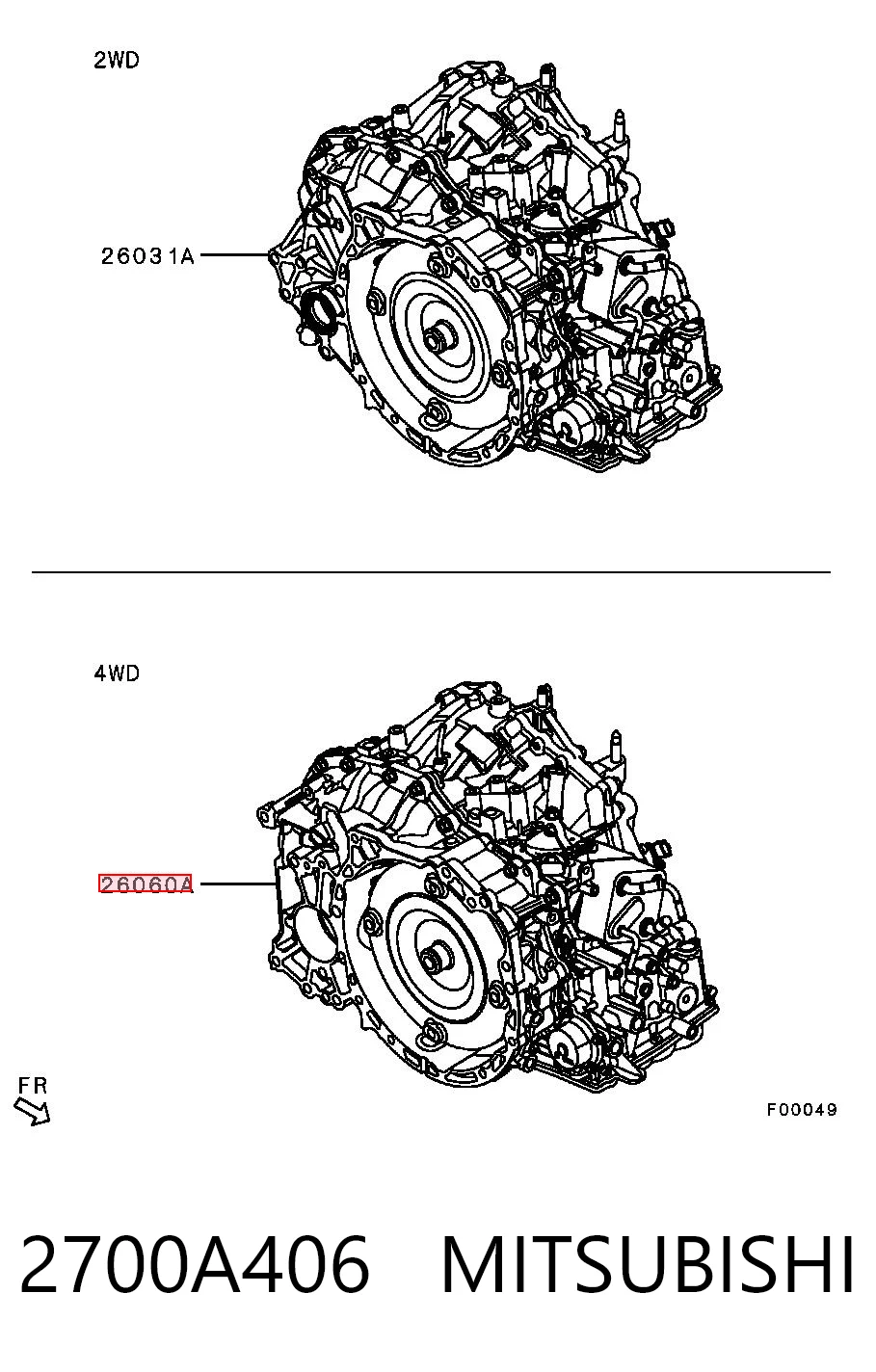 2700A406 Mitsubishi Автоматическая коробка передач