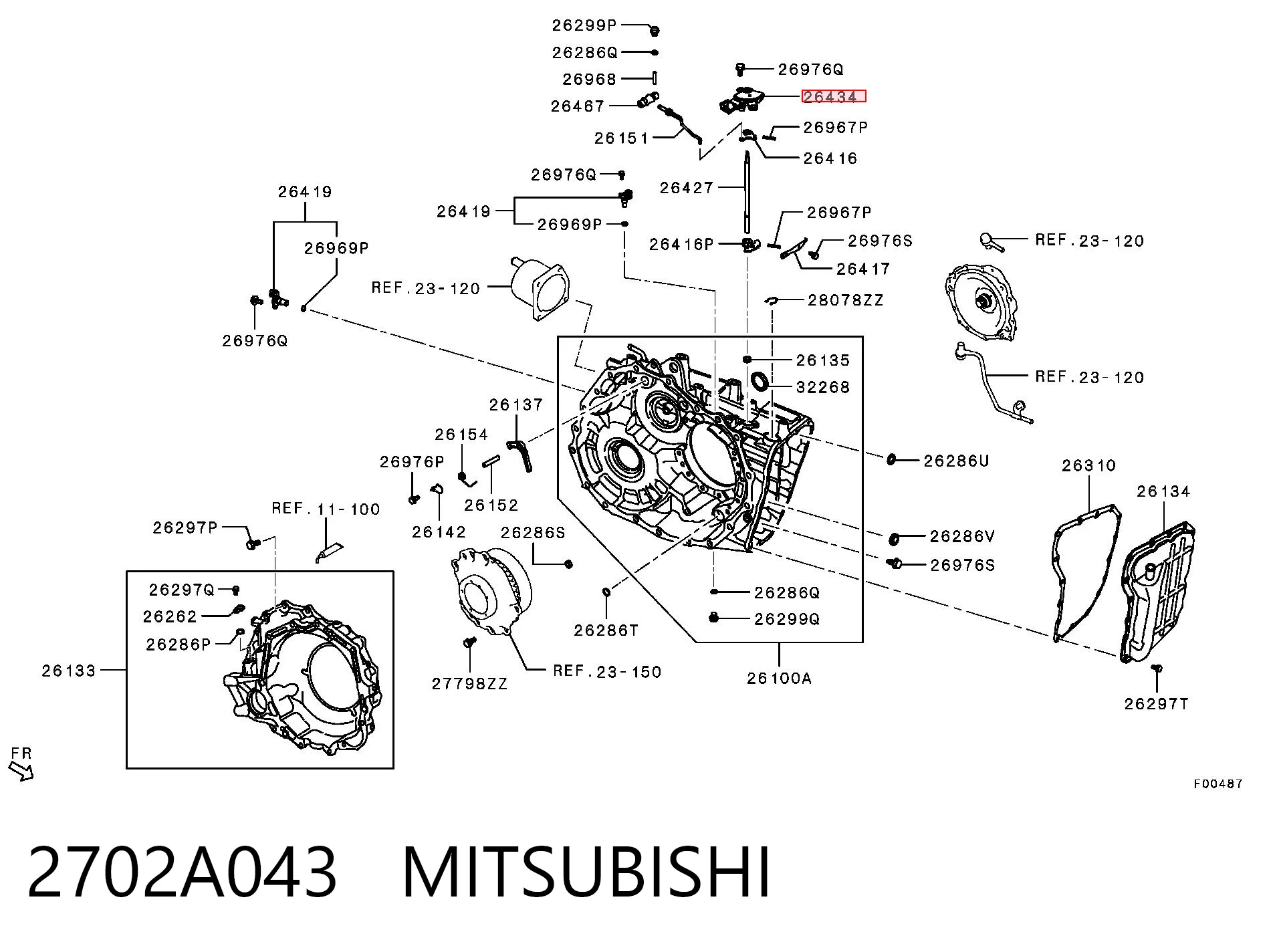 2702A043 Chrysler Датчик положения селектора АКПП