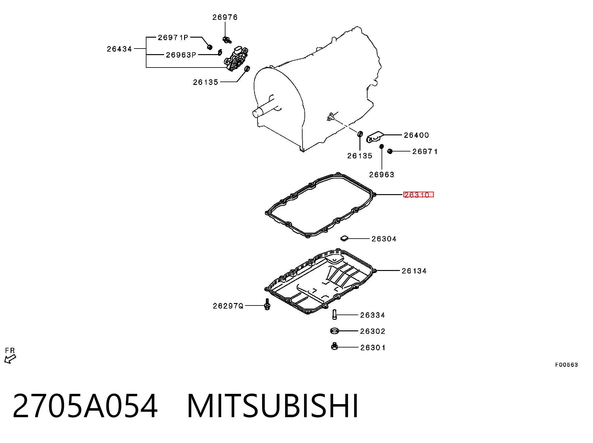 2705A054 Mitsubishi Прокладка поддона АКПП/МКПП