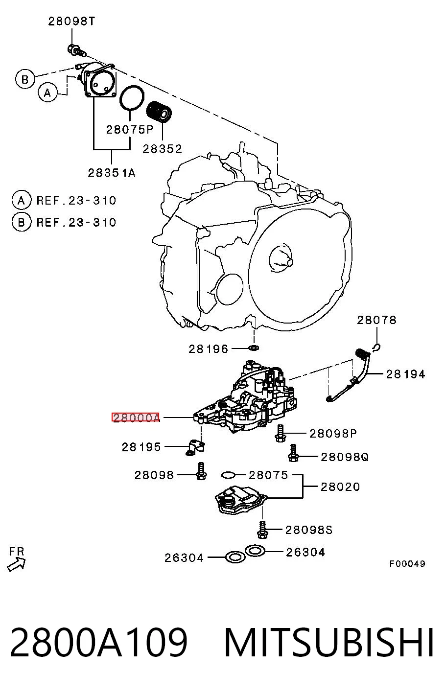 2800A109 Mitsubishi Гидроблок АКПП
