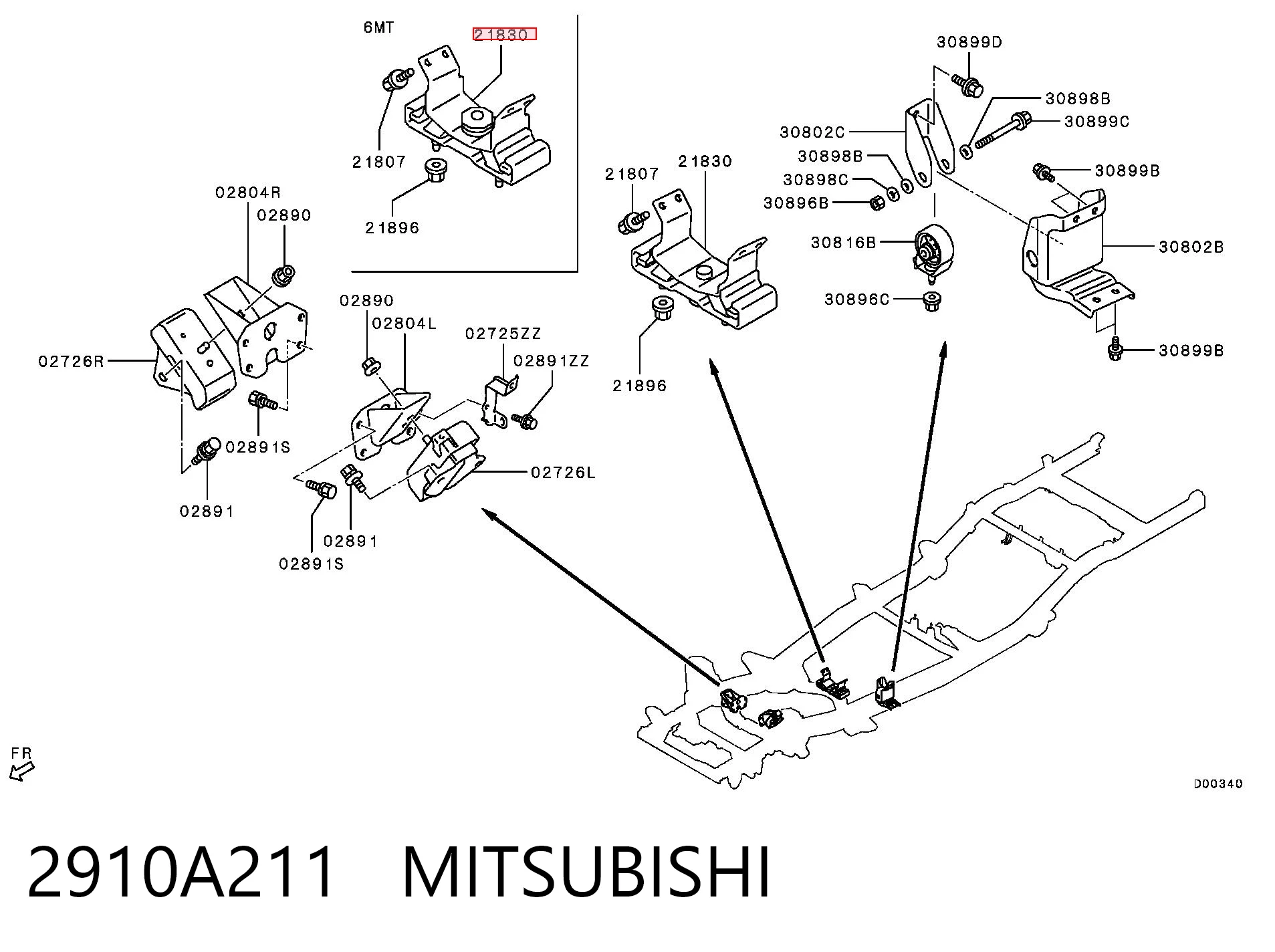 Задняя подушка КПП SAT ST2910A211 цена, от 82.35 USD