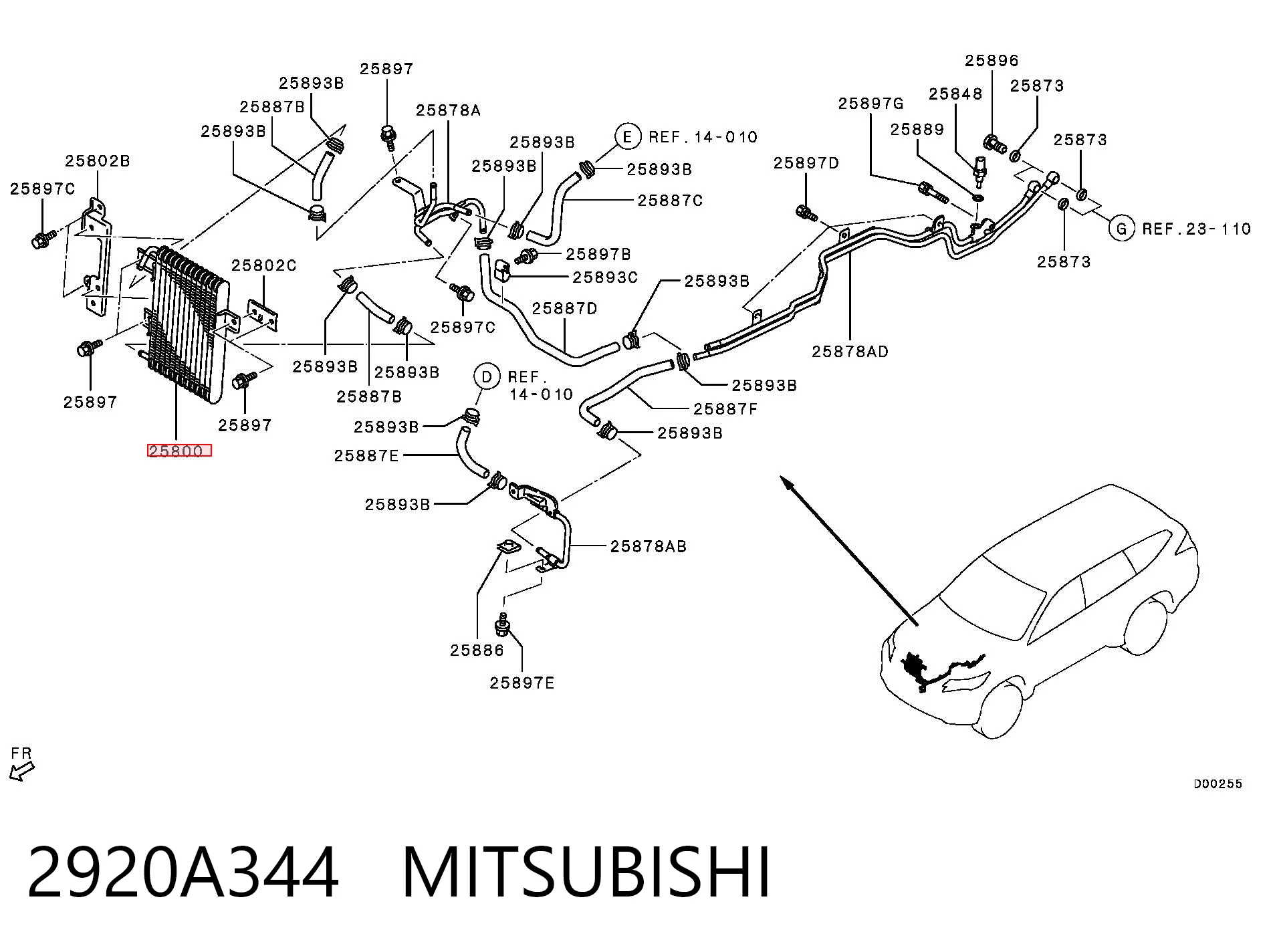 2920A344 Mitsubishi Радиатор охлаждения, АКПП