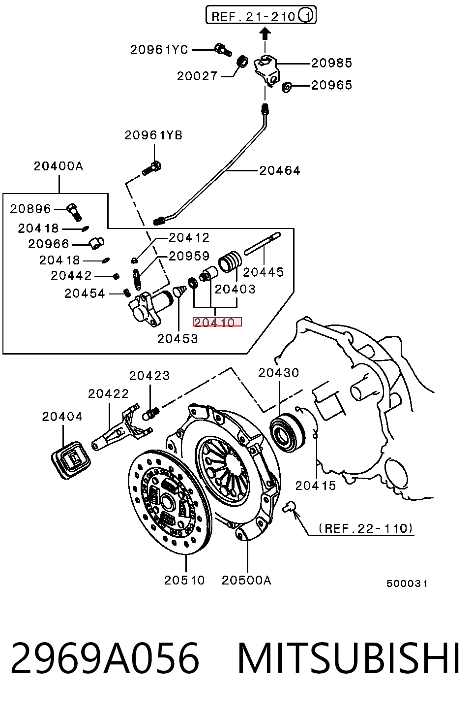 MD997838 Chrysler Ремкомплект рабочего цилиндра сцепления